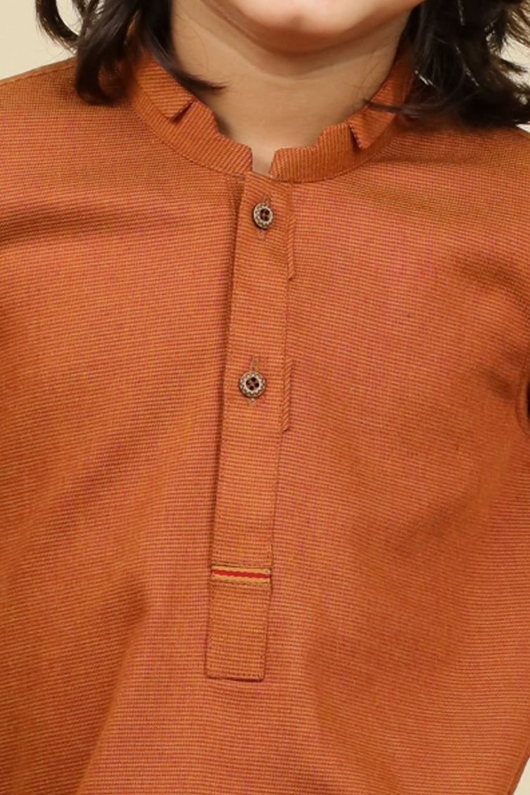 J. Junaid Jamshed Brown Infant Kameez Shalwar - Traditional Pakistani Outfit for Baby Boys & Girls - Perfect for Eid, Weddings & Family Gatherings