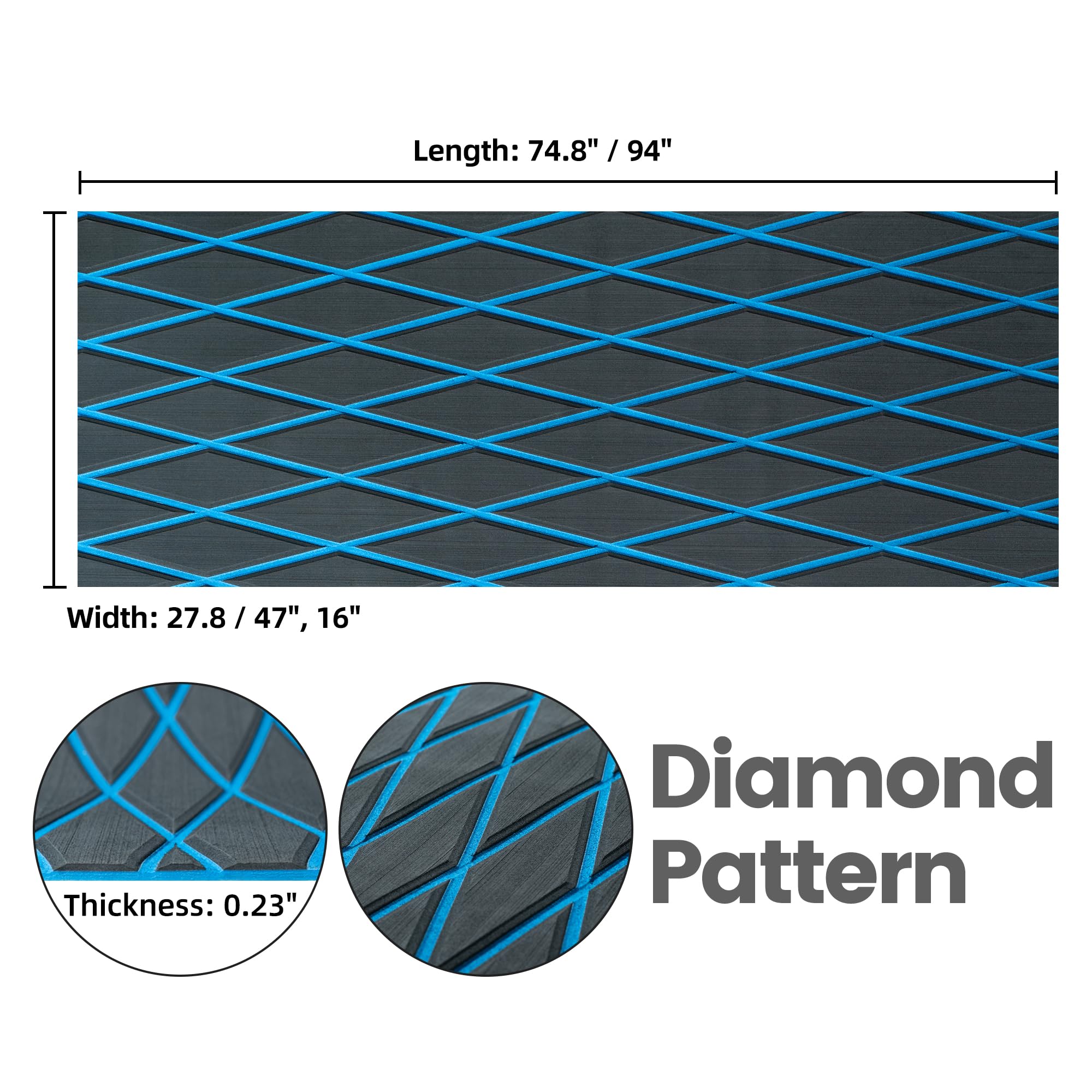 Premium EVA Foam Boat Flooring - Waterproof Marine Deck Mat with Self-Adhesive Backing for Motorboats, Yachts, Kayaks & RVs - Non-Slip Boat Floor Covering for Fishing, Watersports & Outdoor Adventures