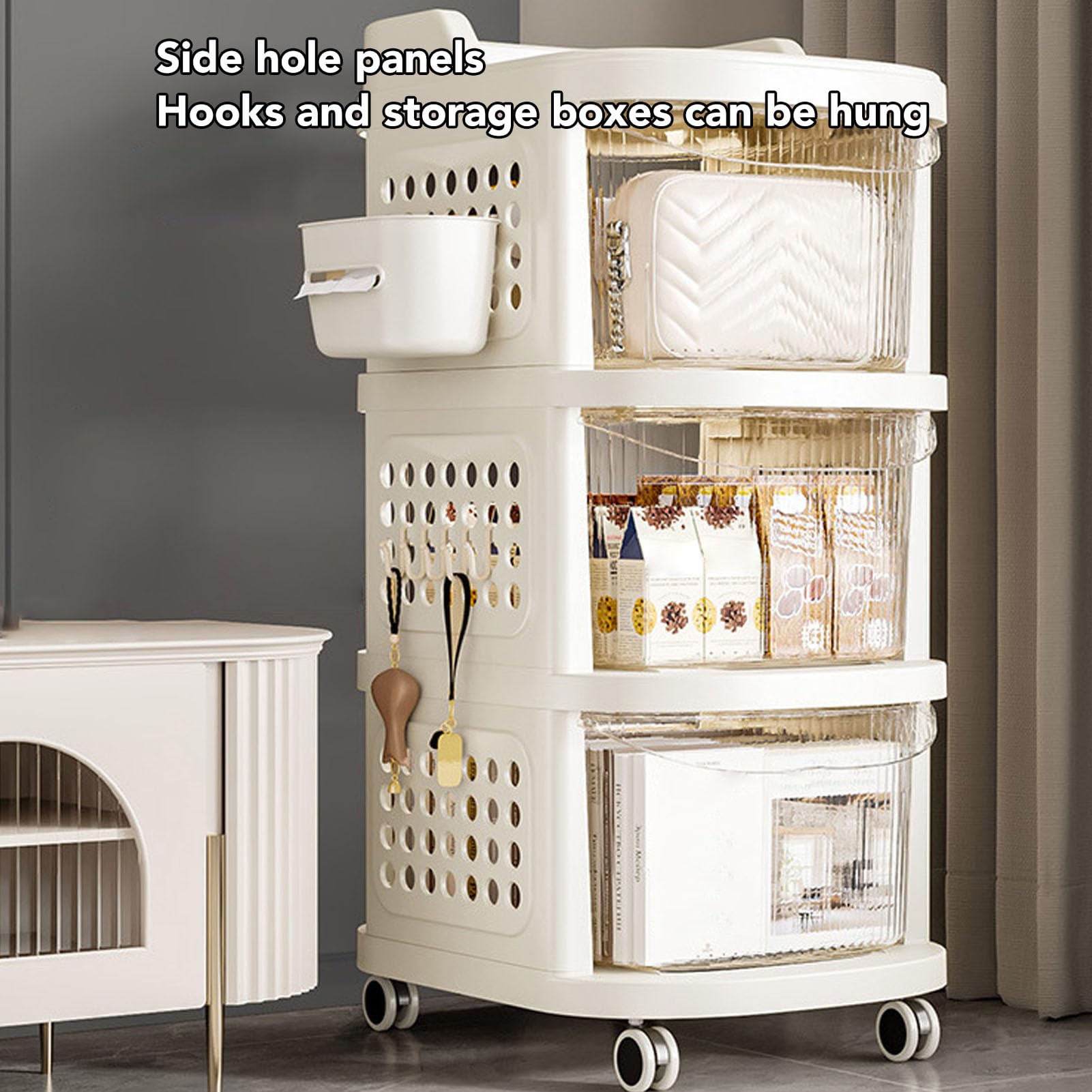 3-Tier Baby Changing Table Cart with Wheels - Portable Diaper Caddy Organizer & Nursery Storage Solution for Newborn Essentials | Perfect for Nursery Organization, Diaper Changes & Baby Care Stations