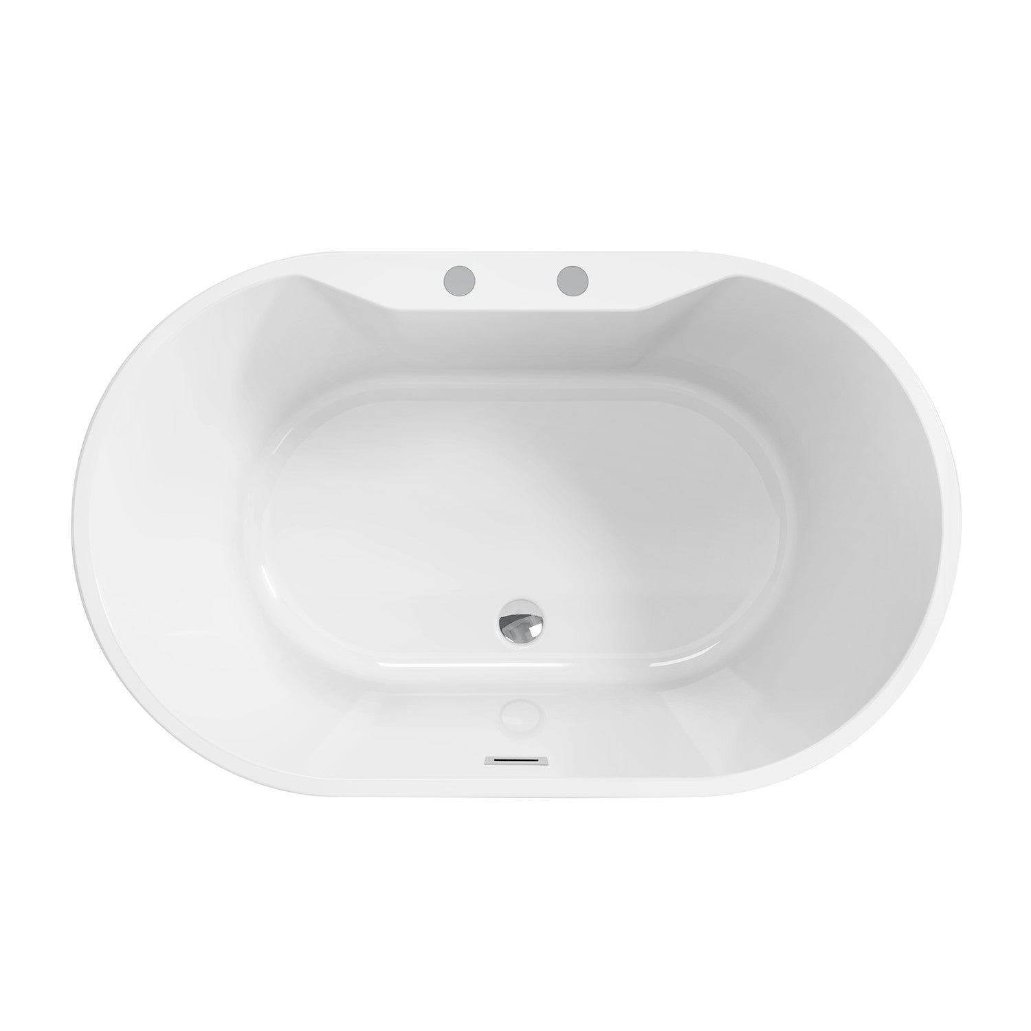 Aqua Eden VT7DE553423 55-Inch Freestanding Acrylic Oval Bathtub with Drain - Glossy White - Perfect for Luxury Bathrooms & Spa Retreats