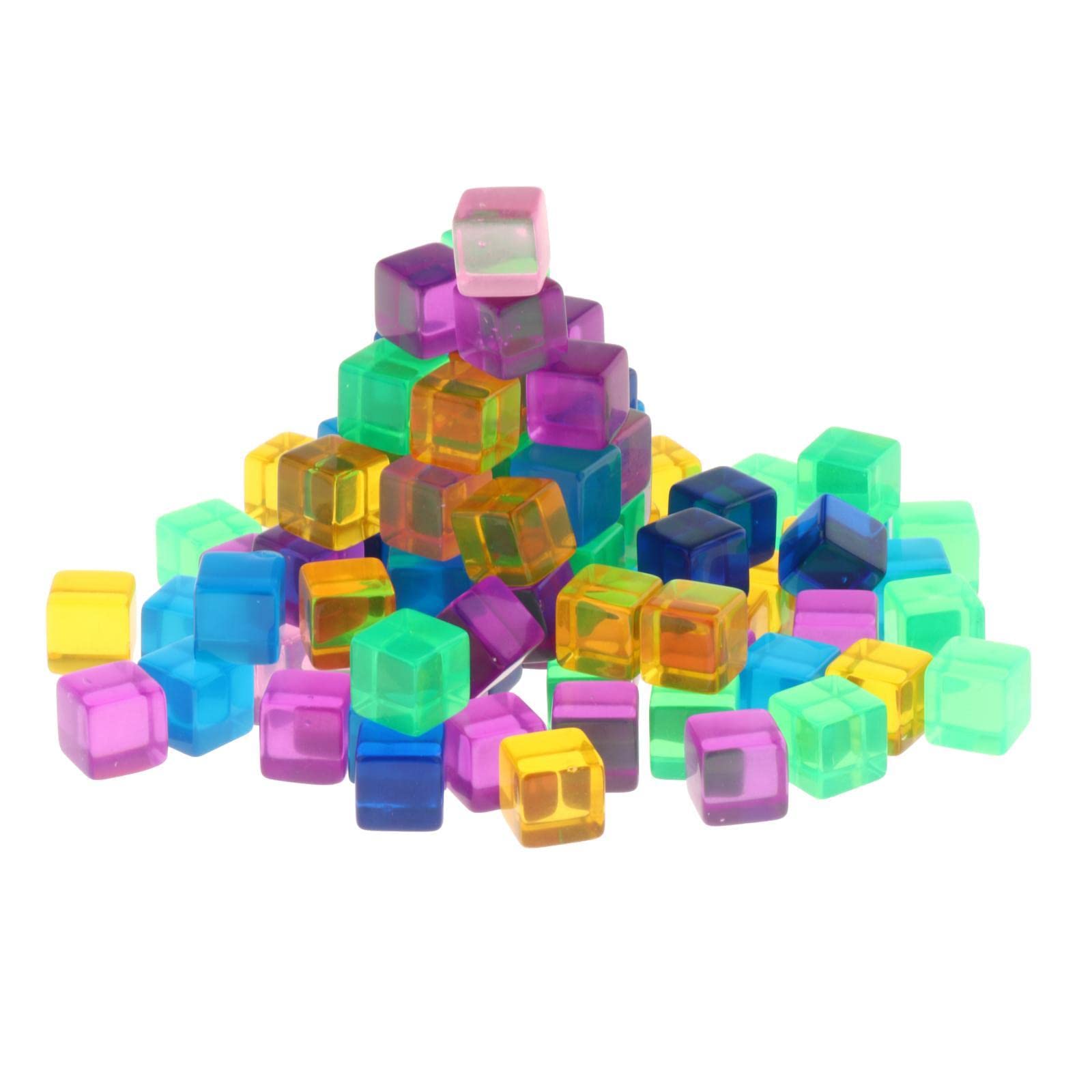 100-Piece 16mm Transparent D6 Dice Set - Square Corner Clear Cubes for Math Games, Board Games & RPGs - Perfect for Dungeons & Dragons, Yahtzee & Educational Activities