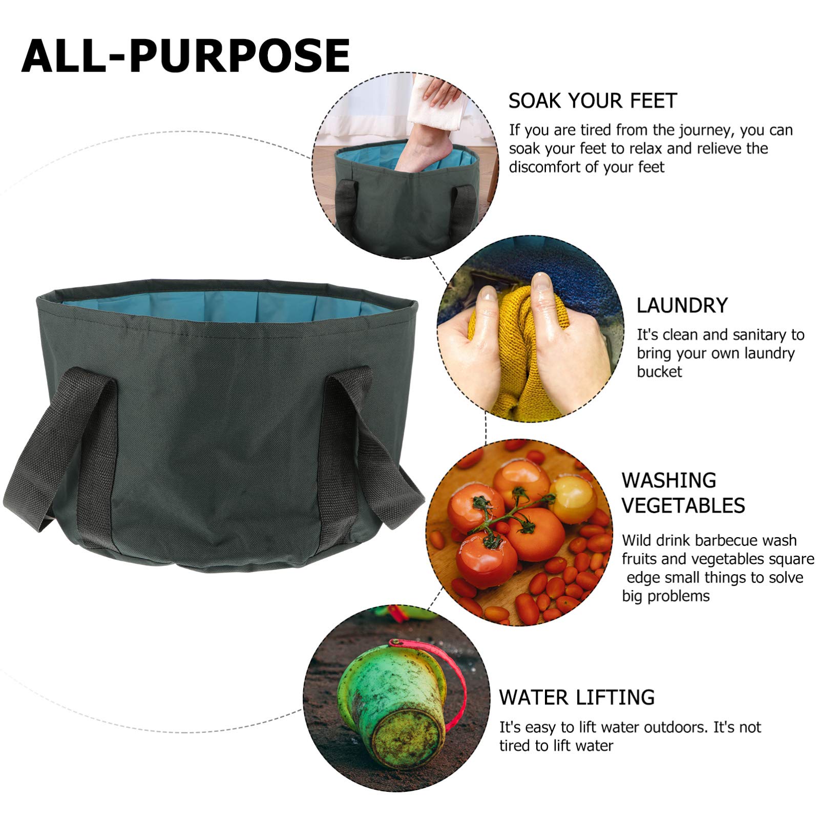 Foldable Foot Spa Basin - 2 Pcs Collapsible Bucket for Foot Soaking & Travel