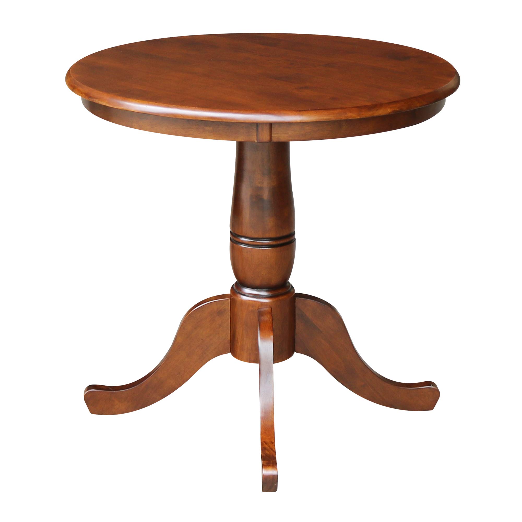 International Concepts 30-Inch Round Pedestal Dining Table in Espresso Finish - Perfect for Small Space Dining Rooms, Breakfast Nooks & Apartment Living
