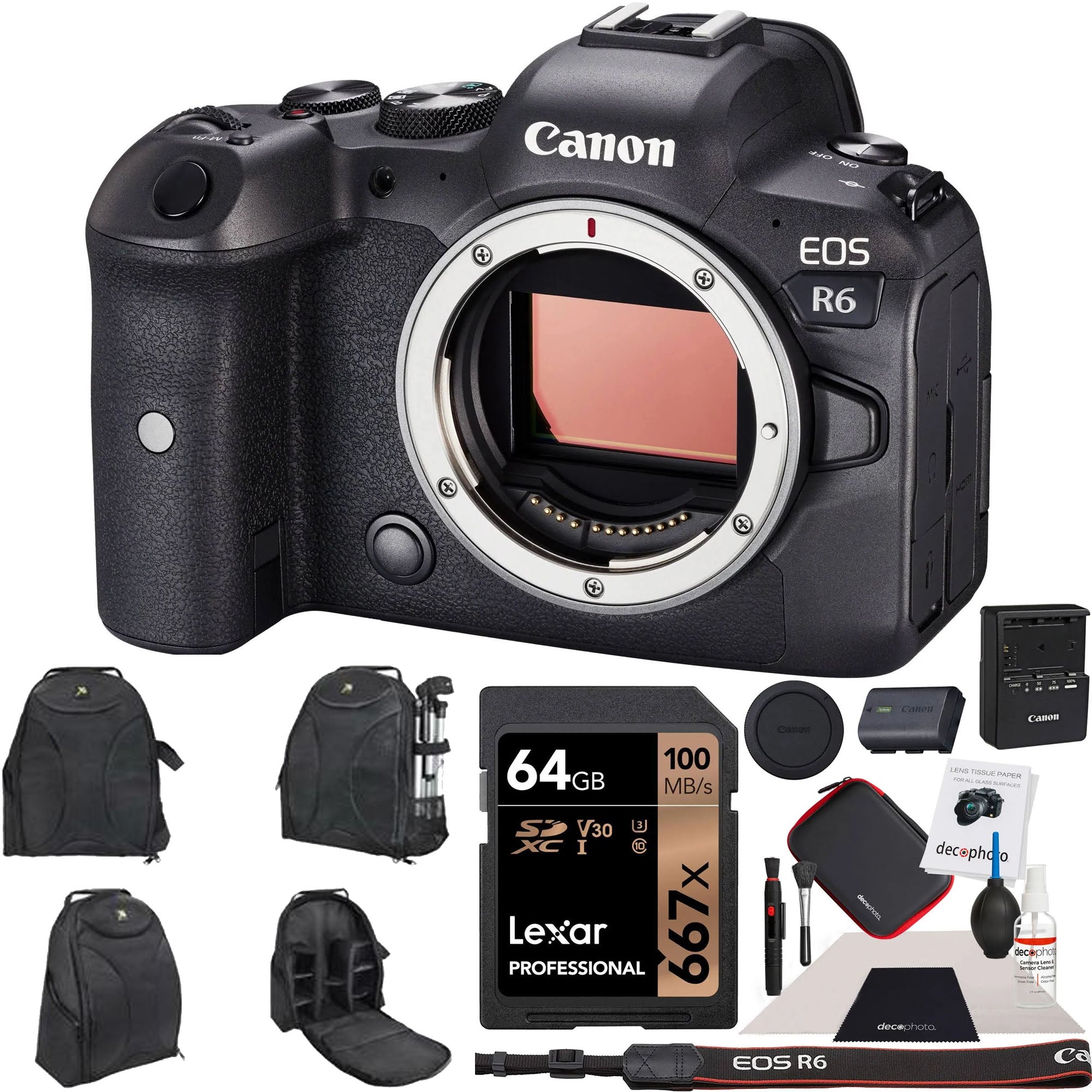 Canon EOS R6 Full Frame Mirrorless Camera Body with Accessories Kit - Professional Photography, Vlogging & Travel Shooting