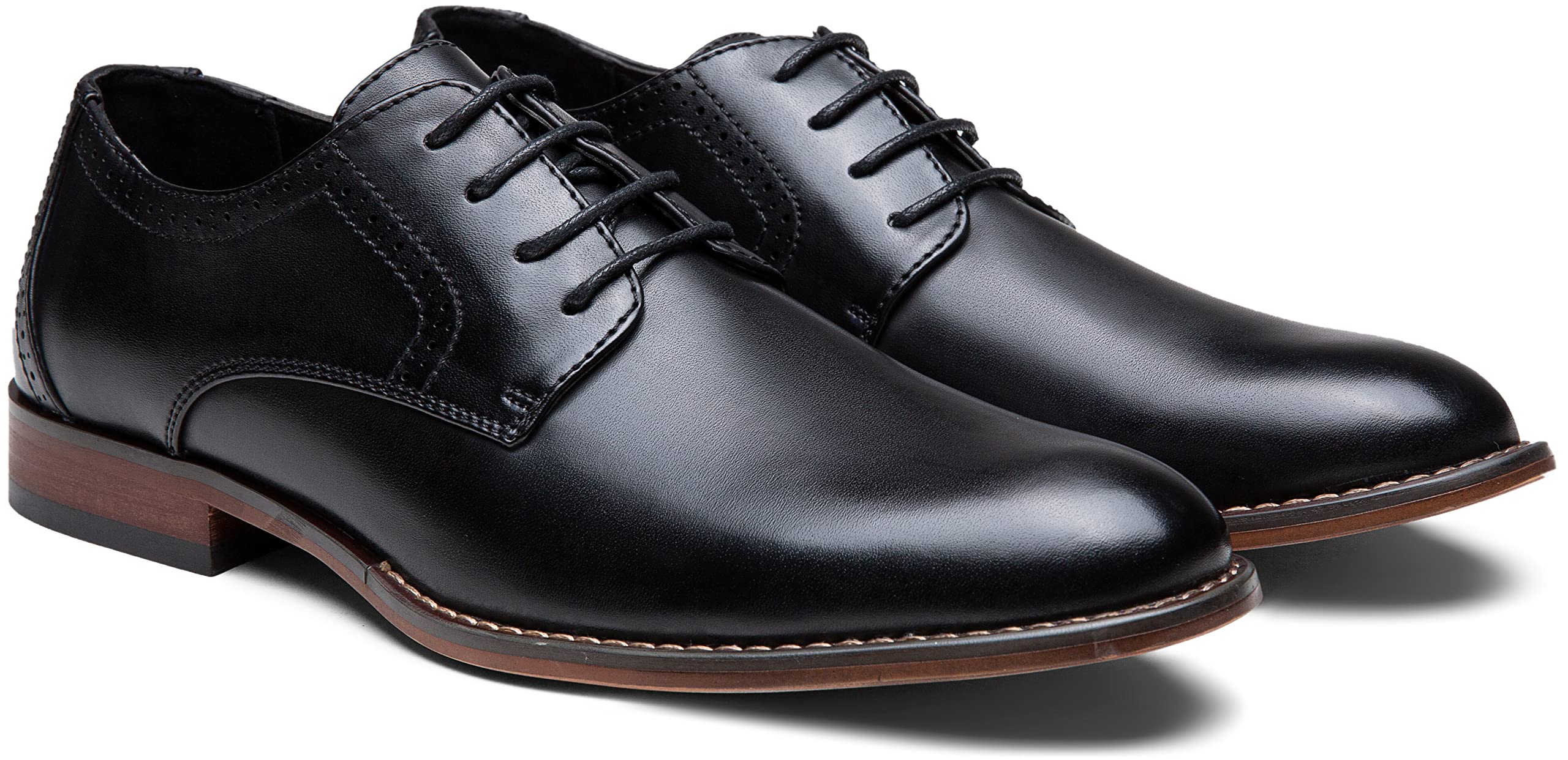 Vostey Men's Classic Wingtip Brogue Oxford Dress Shoes – Formal Business & Wedding Shoes for Men – Comfortable & Stylish Leather Shoes for Office, Party & Special Occasions