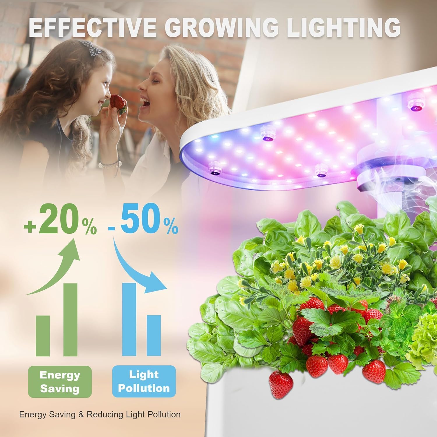 11-Pod Hydroponic Growing System with LED Grow Light & Auto Timer - Indoor Smart Garden Kit for Herbs, Vegetables, and Plant Germination - Perfect for Home, Office, and Small Space Gardening