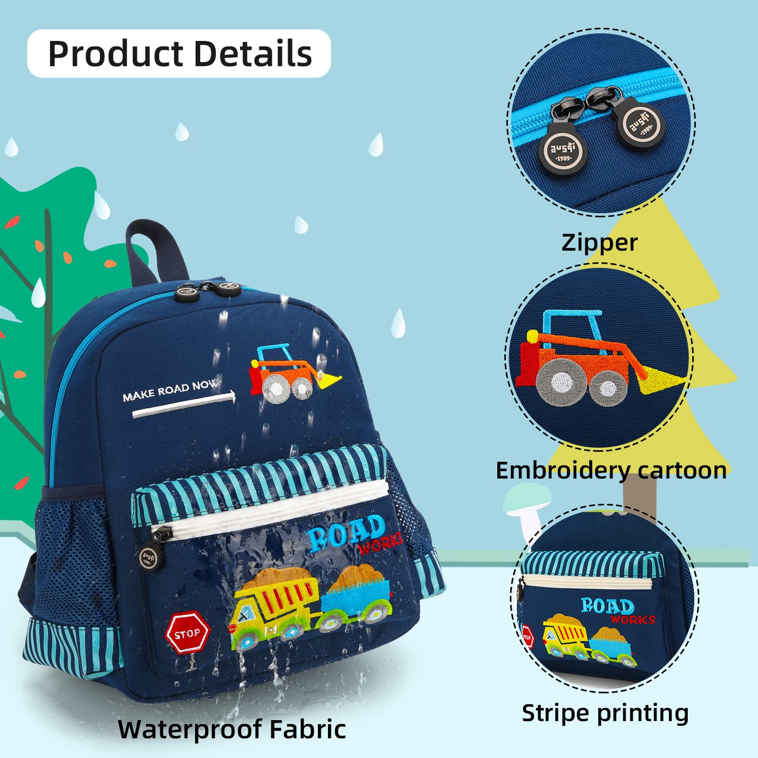 Adorable 3D Zoo Little Kids Backpack for Boys & Girls - Waterproof Toddler Backpack for Preschool & Daycare - Perfect for School, Travel & Outdoor Adventures