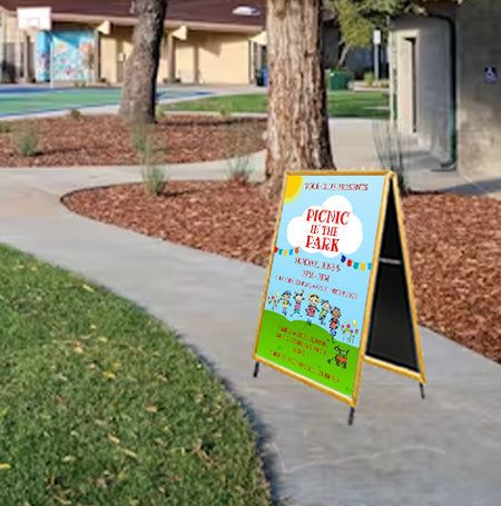 17x23 Wooden A-Frame Sign Holder with 1 1/4