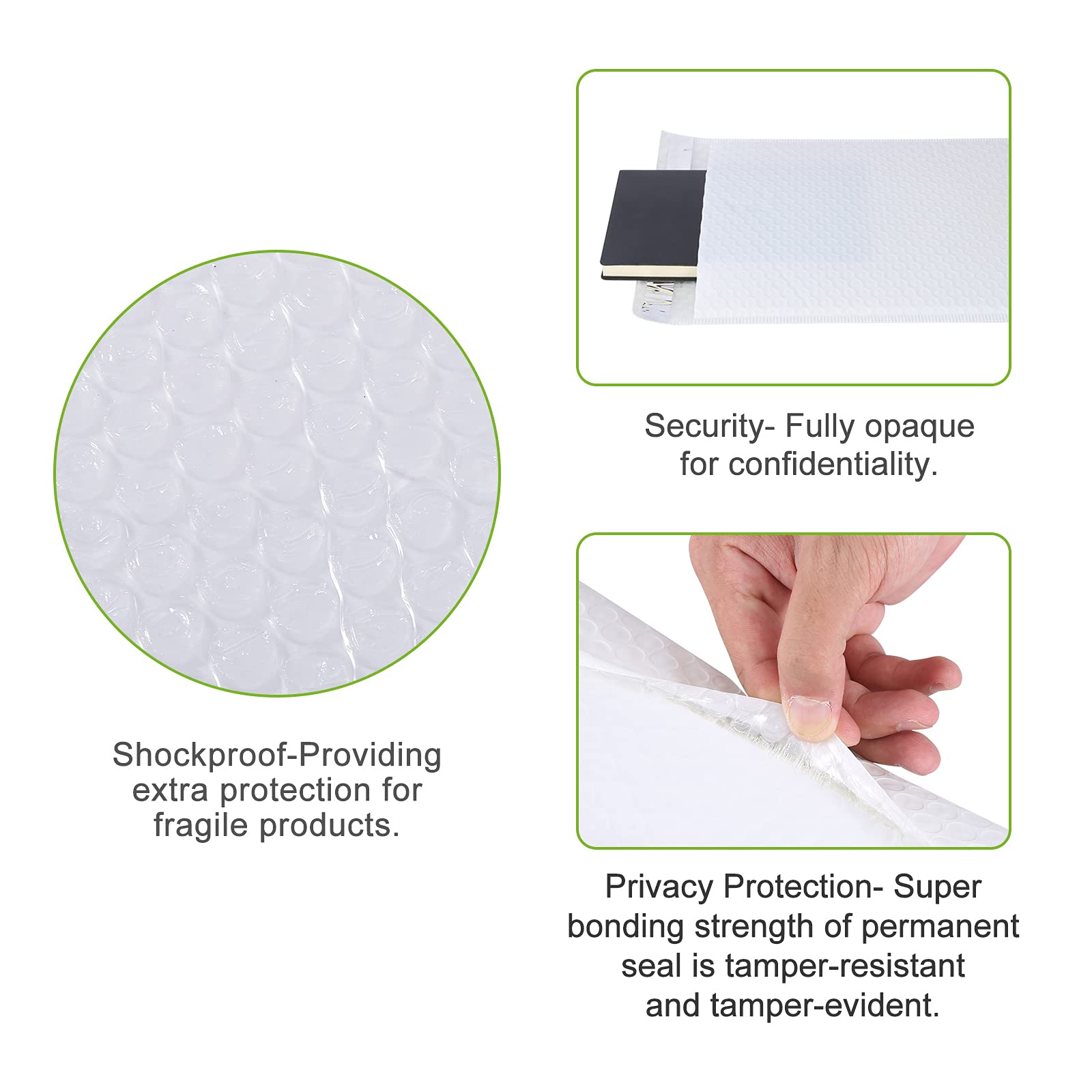 1200 PCS 4x7 Inch White Poly Bubble Mailers - Self Seal Padded Envelopes for Shipping, Mailing & Gift Packaging - Waterproof & Protective Mailing Bags (3x7 Inch Usable Size) - Perfect for Ecommerce, Amazon FBA & Small Business Shipping