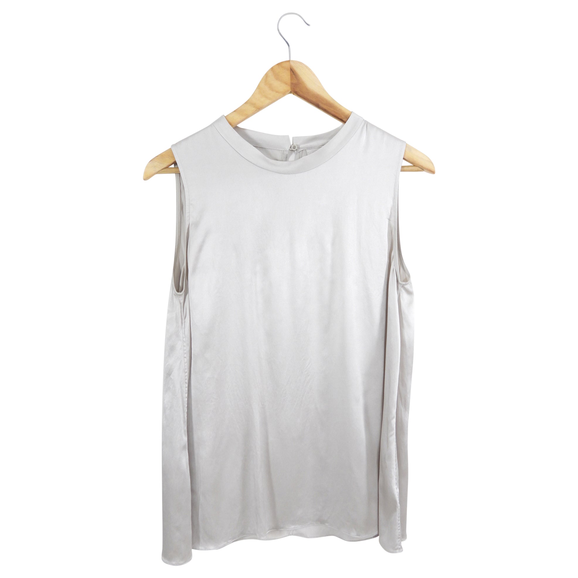 Brunello Cucinelli Light Grey Beige Silk Tank Top for Women - Luxury Sleeveless Blouse for Summer & Evening Wear - Size M | Perfect for Office, Cocktail Parties & Date Nights