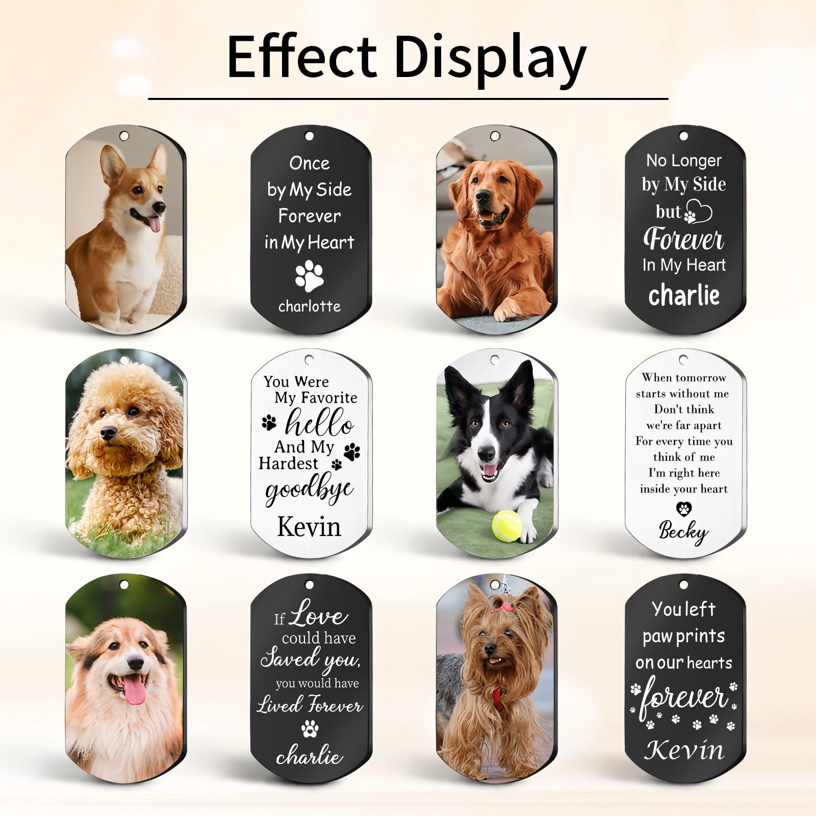 Custom Pet Photo Keychain - Personalized Memorial Gift for Pet Loss | Dog Cat Lover Keepsake