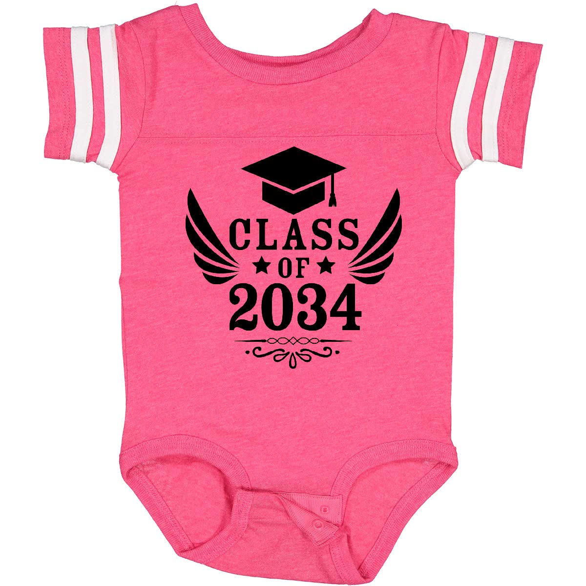 Inktastic Class of 2034 Graduation Cap & Wings Baby Bodysuit - Cute Infant Onesie for Future Grads, Photo Shoots & Special Occasions