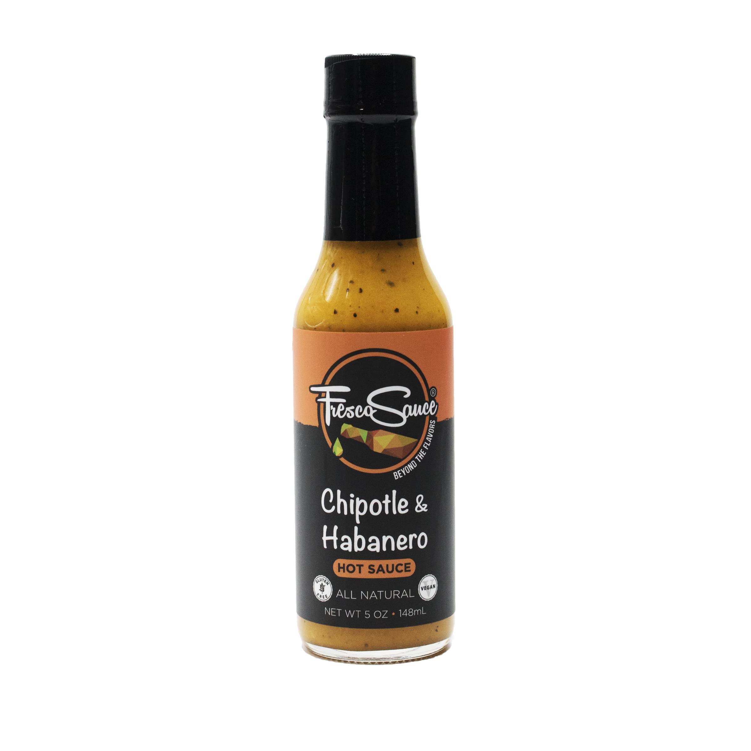 Fire Roasted Pepper Hot Sauce Combo - Chipotle & Habanero - All Natural Vegan Gluten Free Hot Sauce Variety Pack (2 x 5 fl oz) - Perfect for Tacos, Wings, Burgers & BBQ