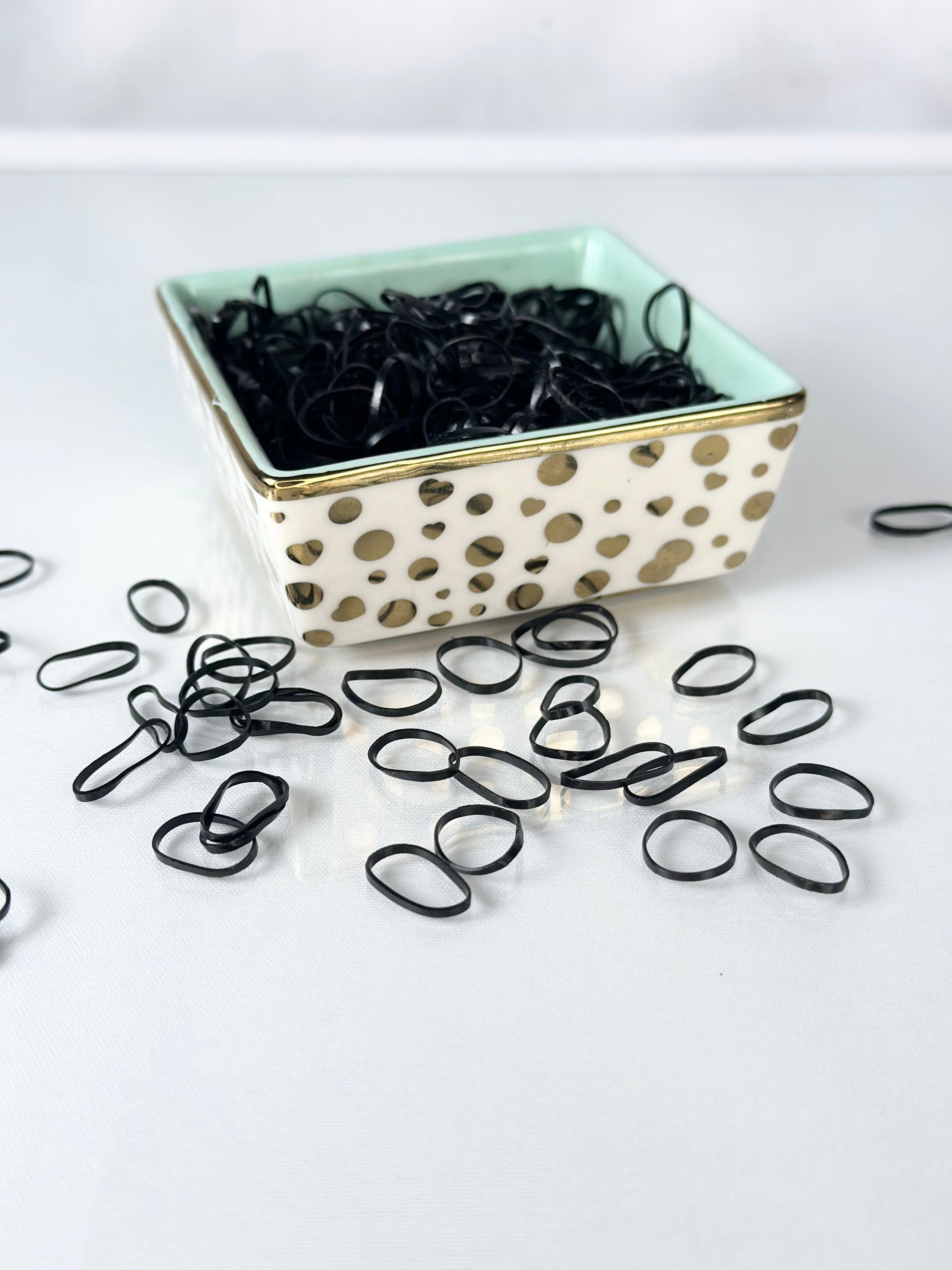 Small Black Rubber Bands for Office, School, Crafts & Hair - Elastic Hair Ties & DIY Organizing Supplies