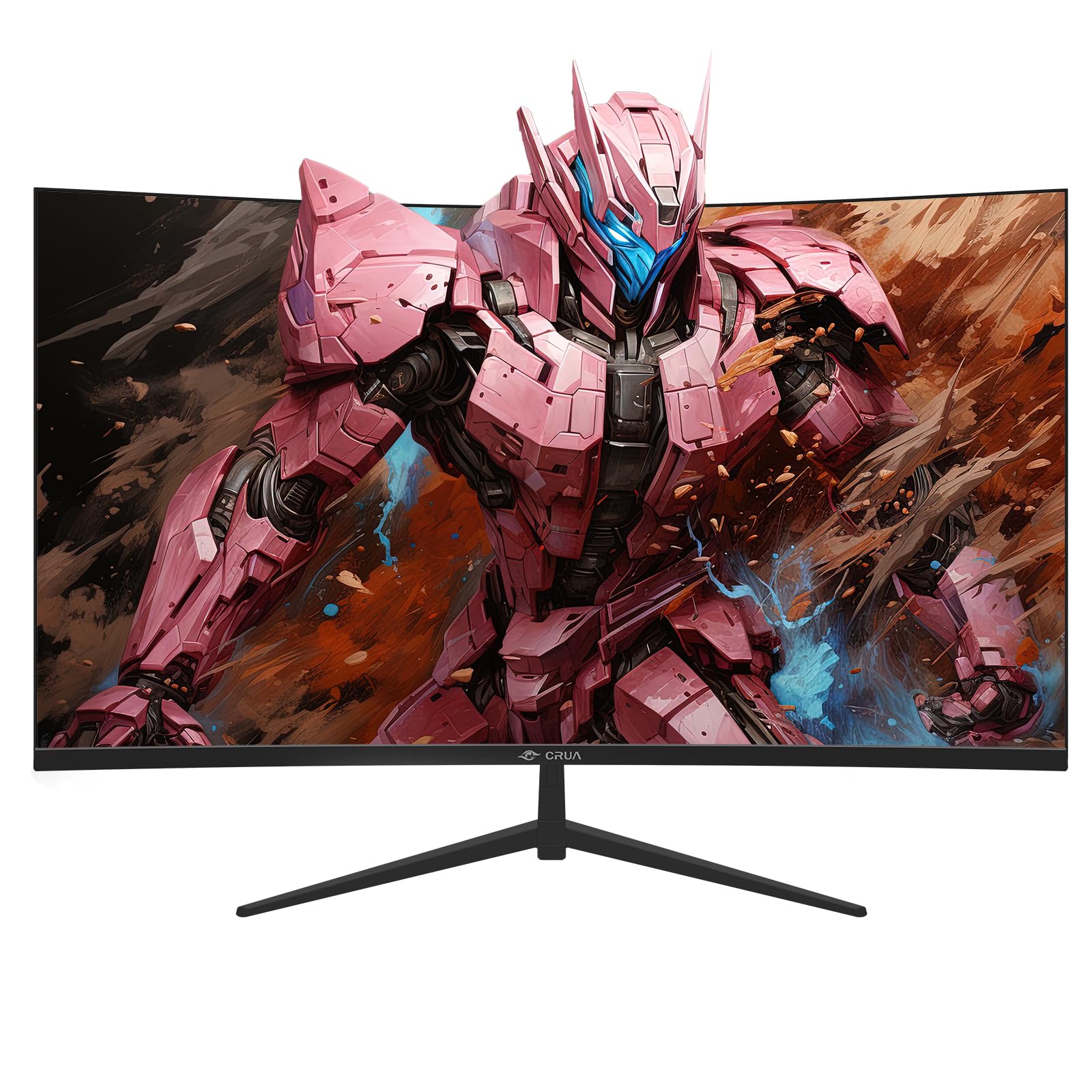 CRUA 32 Inch Curved Gaming Monitor - FHD 1920x1080P, 144Hz/180Hz, 1800R VA Panel, 120% sRGB, AMD FreeSync, HDMI & DP Ports, VESA Mountable - Black | Perfect for Esports, PC Gaming & Home Office Setup