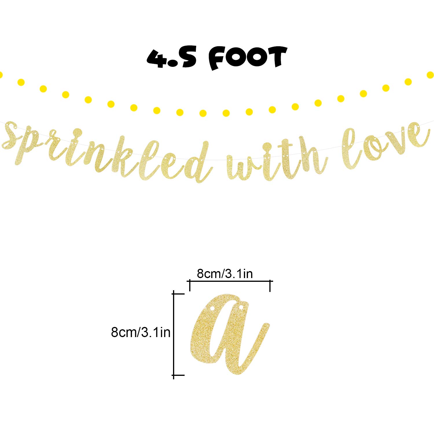 LINGTEER Gold Glitter Bunting Banner - Perfect for Baby Shower, Birthday & Gender Reveal Party Decorations | Sparkly Celebration Backdrop for Nursery, Wedding & Holiday Events