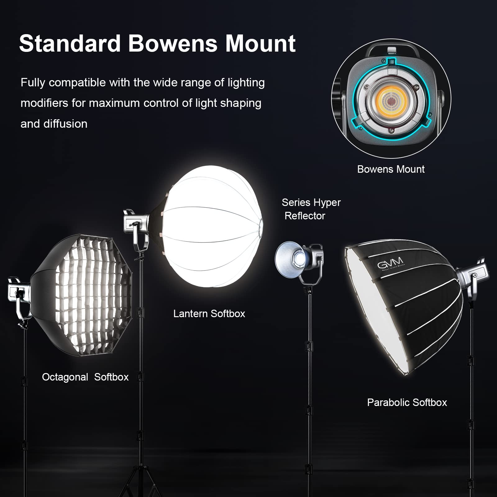 GVM 150W RGB LED Video Light Kit - 2700K-7500K Bi-Color Continuous Lighting for Photography & Videography with Lantern Softbox, Stand & 8 Lighting Effects (CRI 97+) - Perfect for YouTube Studio, TikTok Videos, Product Photography and Live Streaming