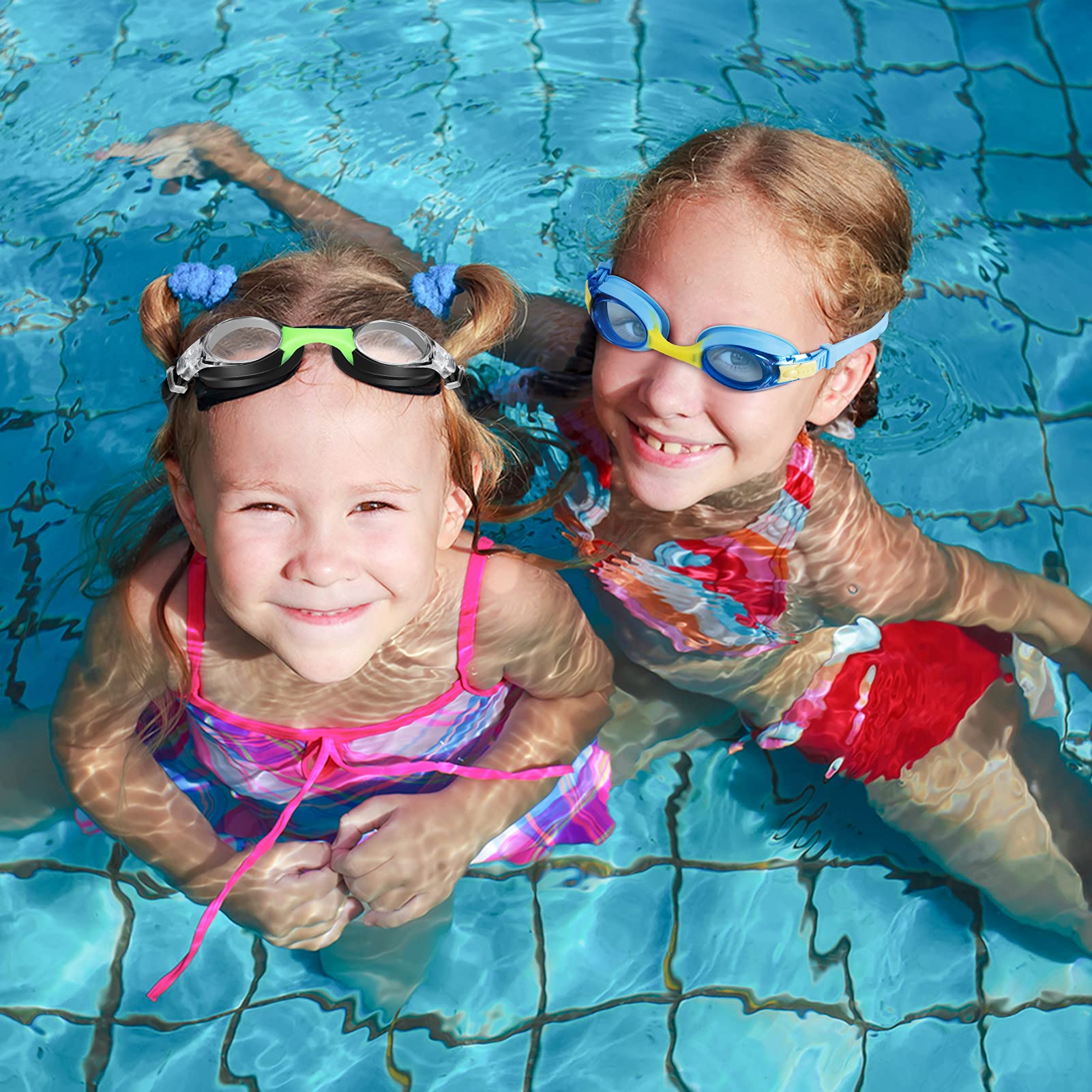 Portzon Unisex-Child Swim Goggles - Anti-Fog, No Leaking, Clear Vision for Water Pool Swimming, Perfect for Kids' Swim Lessons & Family Beach Trips