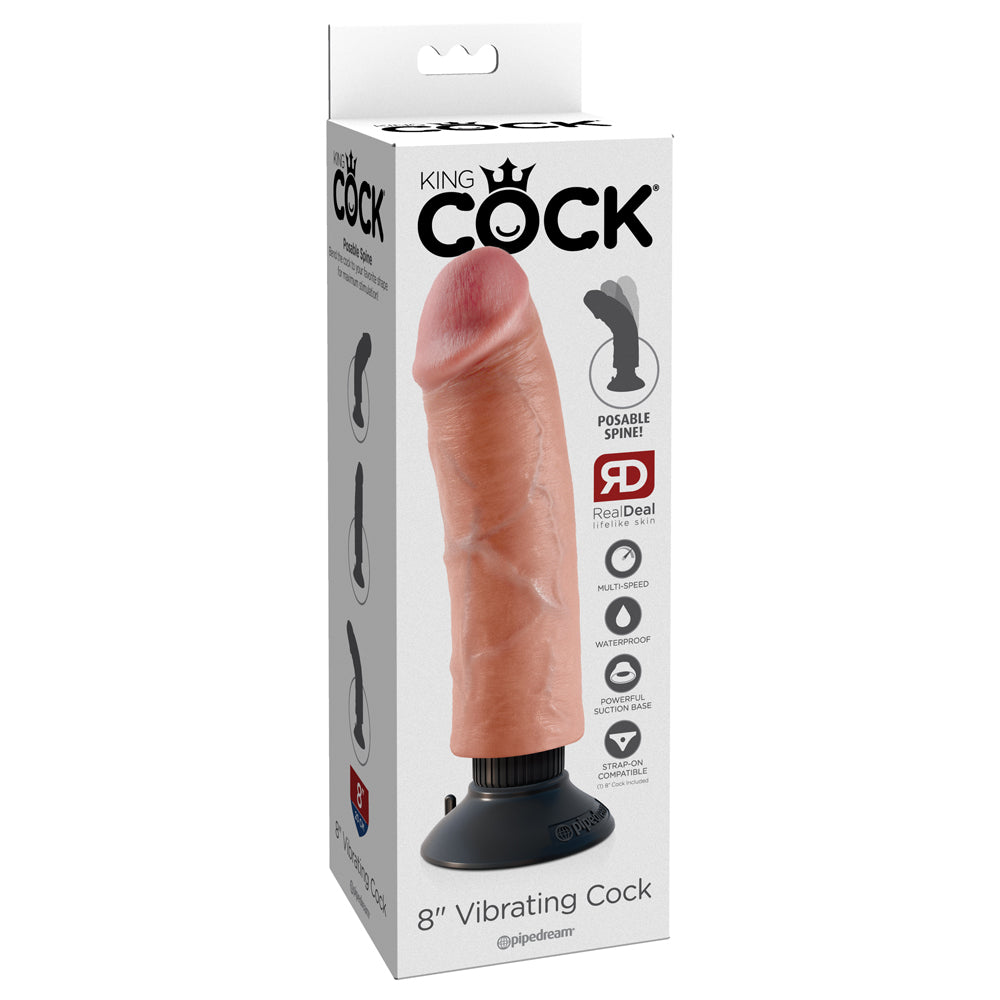 King Cock 8 Inch Vibrating Cock Ring - Enhance Intimacy & Pleasure for Couples, Perfect for Date Nights & Romantic Moments
