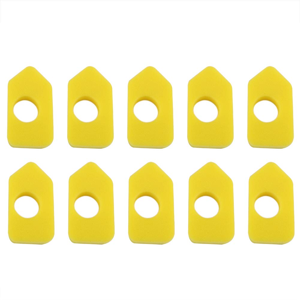X Homsel 10-Pack Yellow Foam Air Filter Replacement for 986434 Lawn Mower - Compatible with Various Lawn Mowers, Perfect for Outdoor Yard Maintenance and Grass Cutting