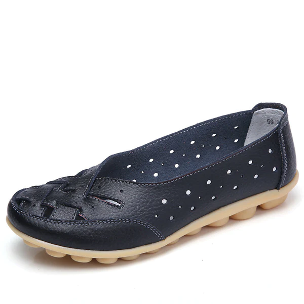 Comfortable Hollow Loafers for Women - Breathable Tendon Sole Slip-On Shoes for Casual Wear, Office & Walking