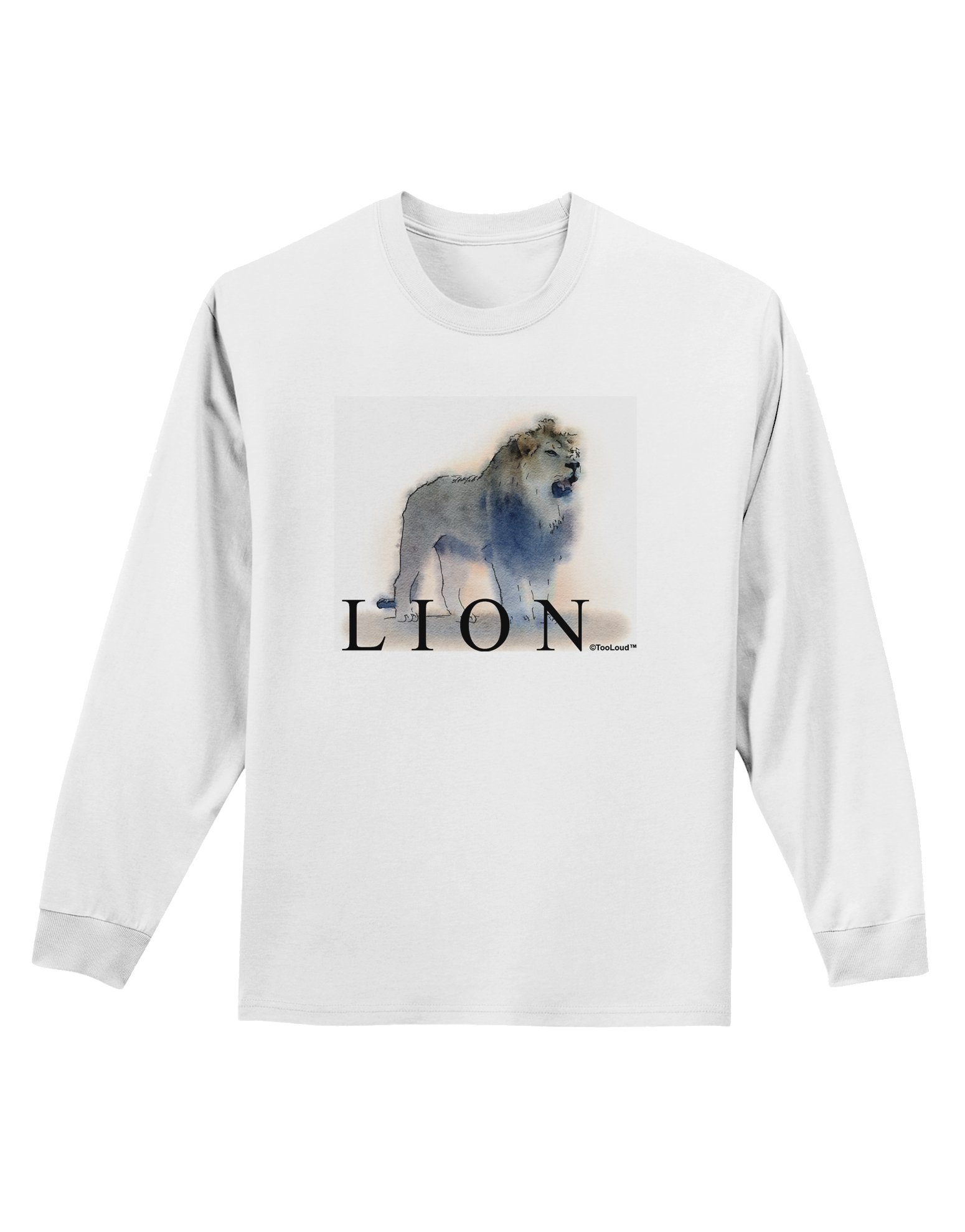 TOOLOUD Lion Watercolor Print Long Sleeve T-Shirt for Men & Women - Comfortable Casual Wear for Outdoors, Work & Everyday Use