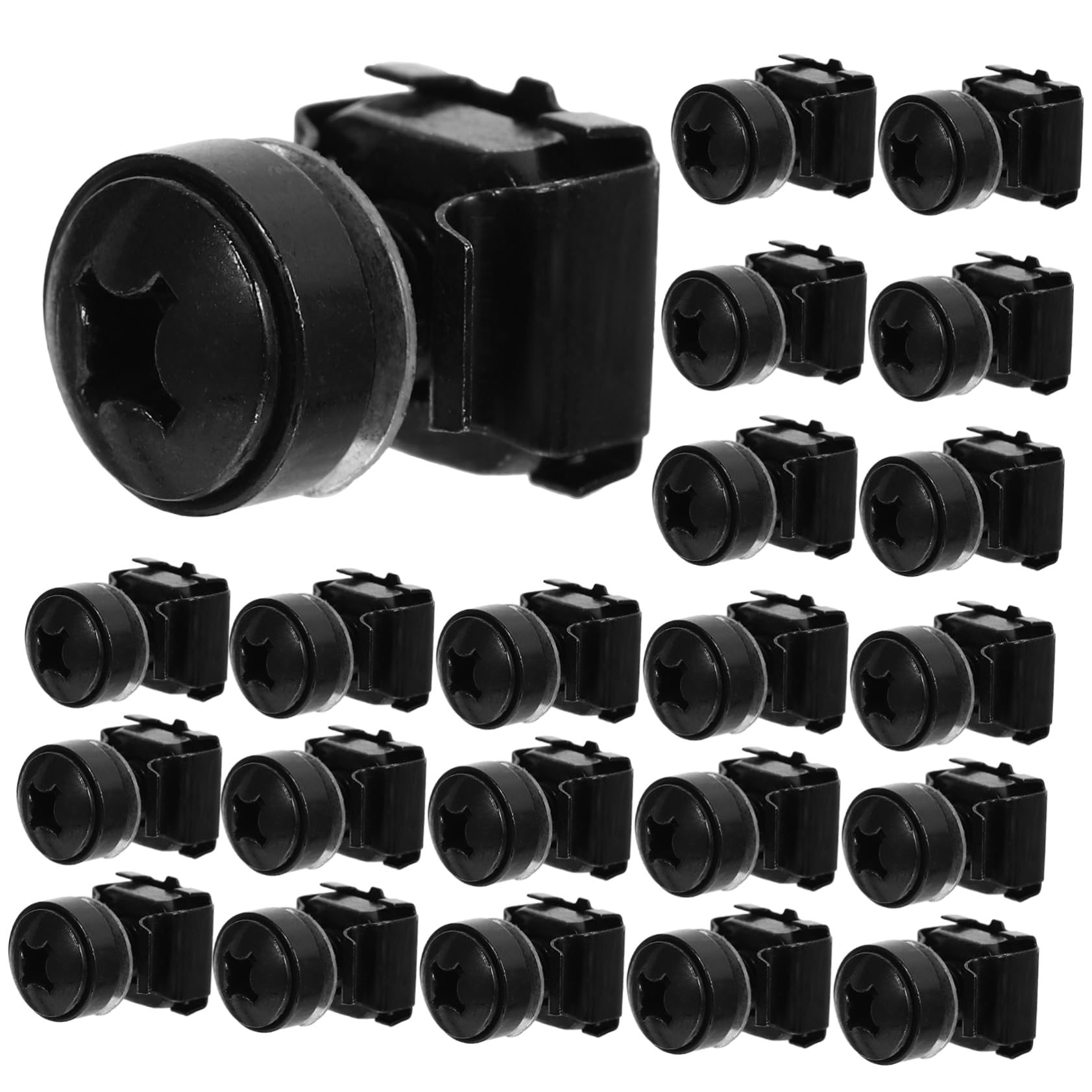 UKCOCO 50pcs Black Rackmount Square Insert Nuts - M6 Thread Server Rack Hardware for Secure Mounting | Perfect for Data Center, Network Equipment & Server Cabinet Installation