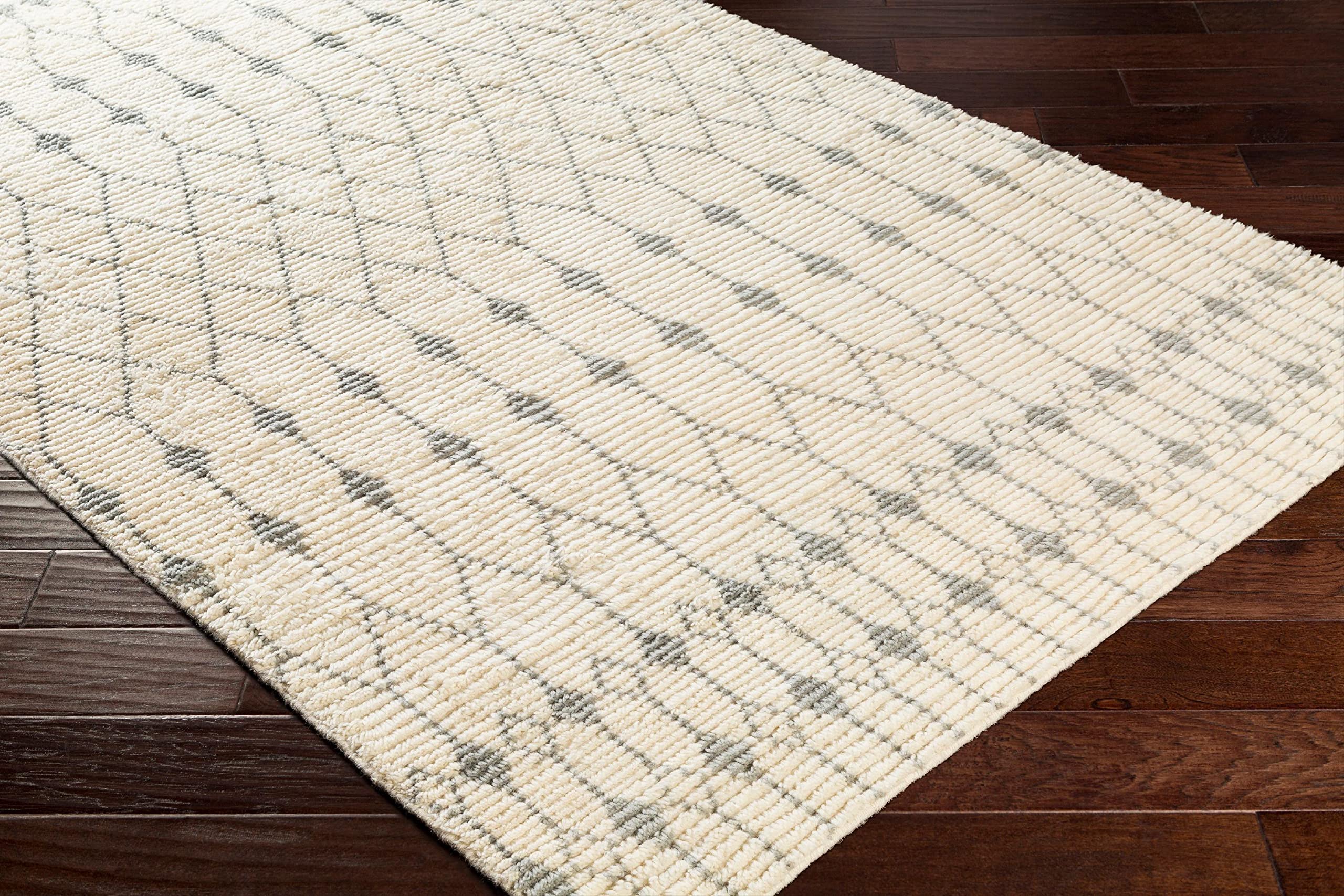 Mark&Day 2x3 Quincy Wool Area Rug - Soft Cream Grey Carpet for Living Room, Bedroom, Kitchen | Non-Slip & Durable | Perfect for Home Decor & High Traffic Areas (2' x 3')