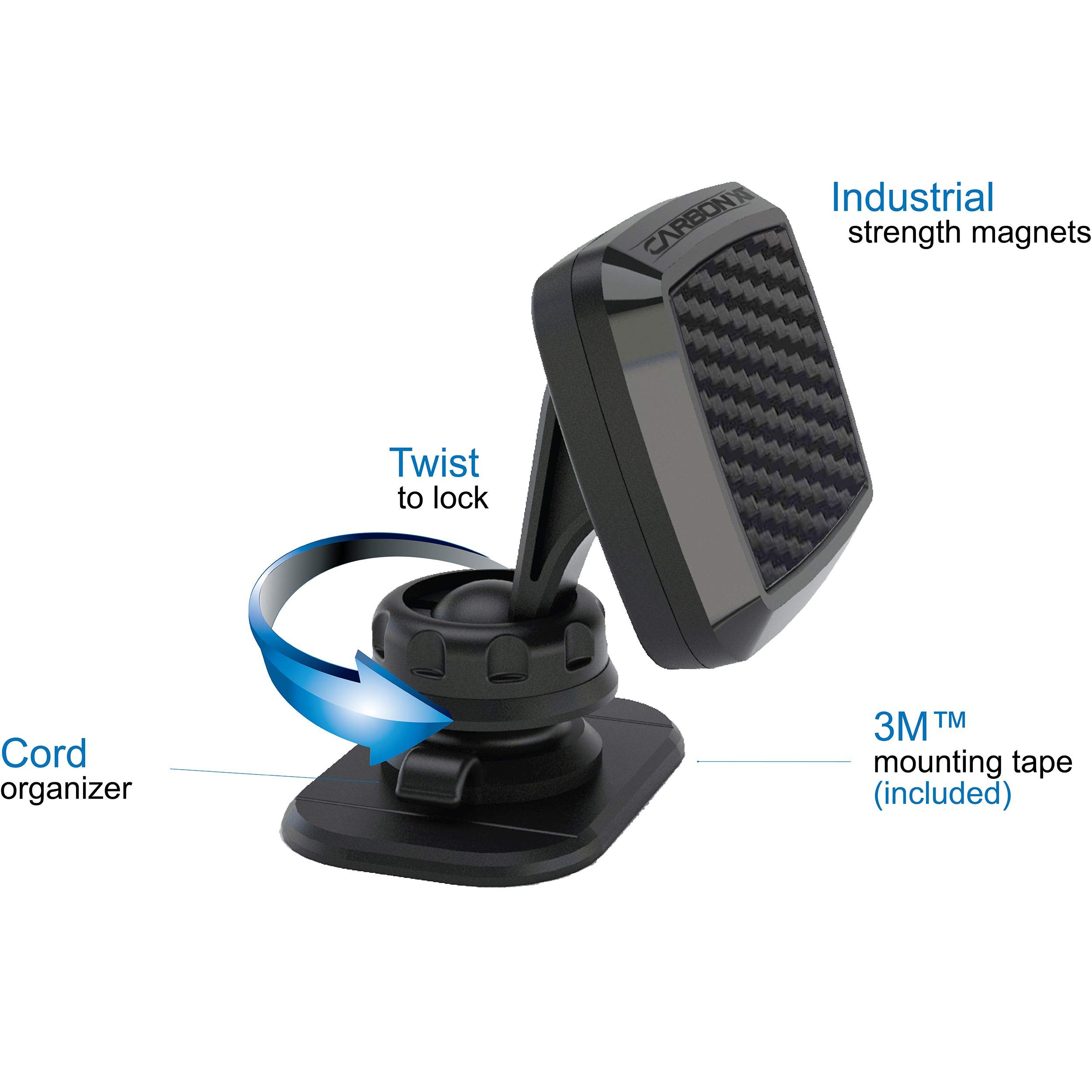 Strong Magnetic Car Phone Holder for iPhone & Android - 24500 Gauss - Secure Dashboard Mount for Safe Driving - Perfect for GPS Navigation & Hands-Free Calls
