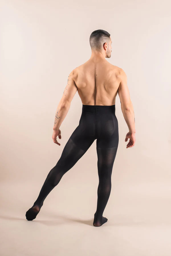 Opaque Contour Black Tights for Women - High Waisted Matte Tights for Workout, Yoga & Everyday Wear