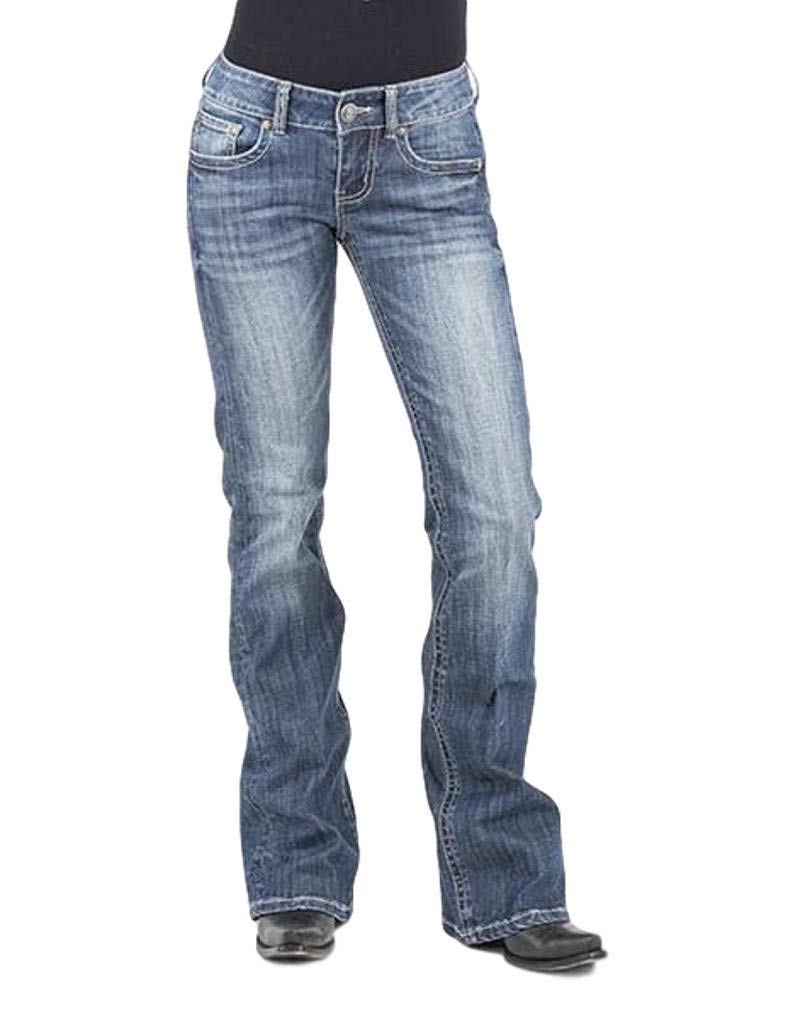 Stetson Women's Western Jeans Classic 12 Long Blue Denim Pants - Comfortable Cowgirl Bootcut Jeans for Riding & Casual Wear (Style 11-054-0816-0283)