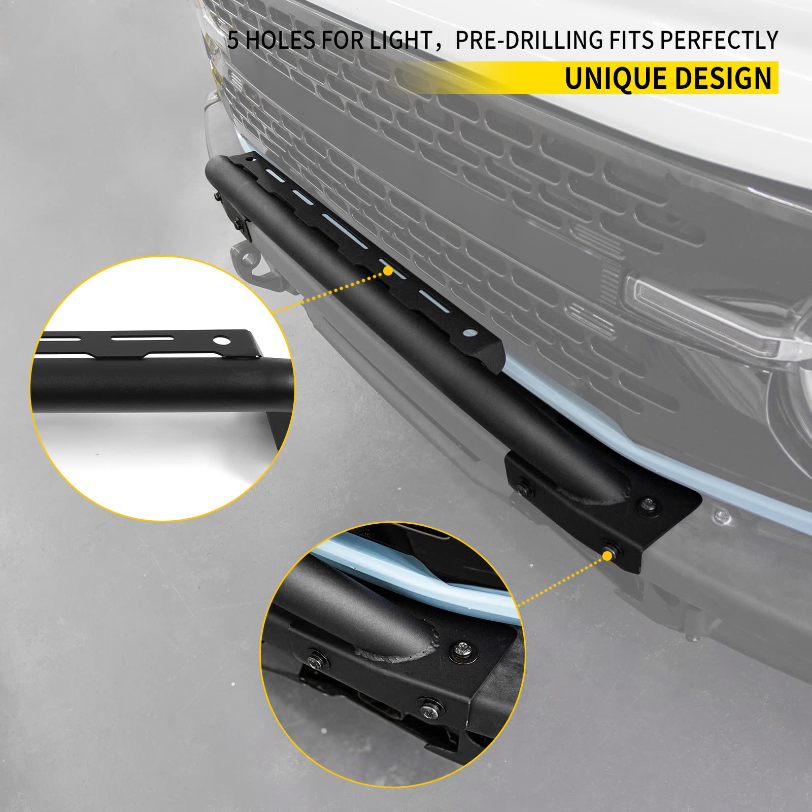 Heavy Duty Bull Bar for 2021-2024 Ford Bronco | Front Bumper Guard with Steel Construction | Bolt-On Installation | Compatible with 2-Door & 4-Door Models | Off-Road Protection & Style Upgrade | Perfect for Trail Riding & Urban Driving