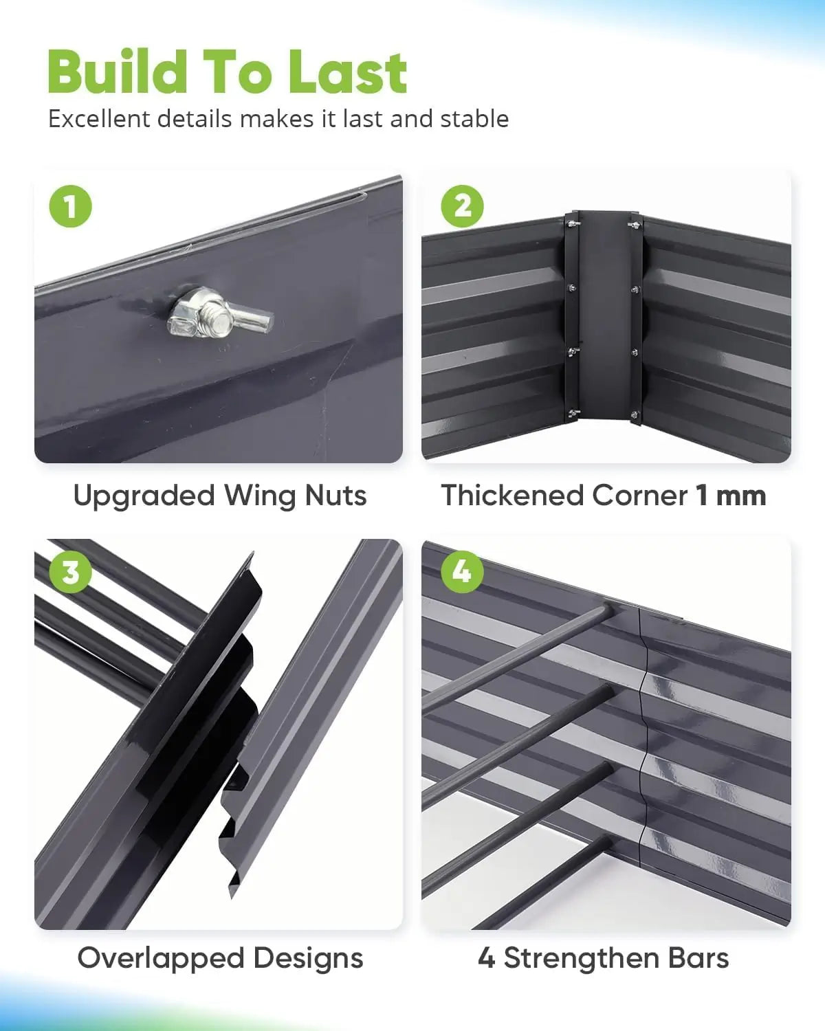 Durable Galvanized Steel Raised Garden Bed with Protective Netting - Perfect for Outdoor Gardening, Vegetables, Flowers, and Herbs