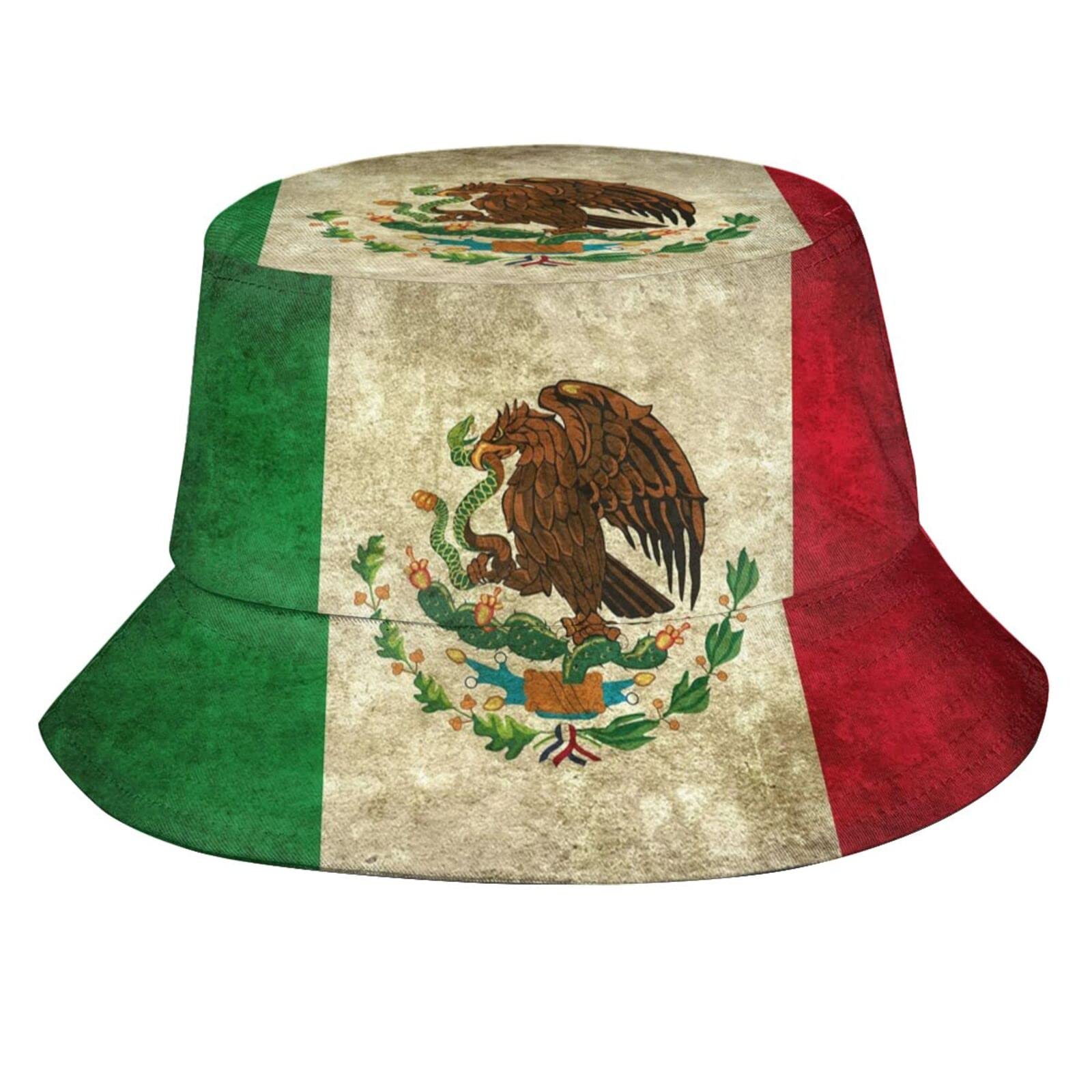 Stylish Mexico Flag Bucket Hat - Unisex Summer Beach Sun Hat for Travel & Outdoor Activities | Lightweight & Packable Mexican Fisherman Cap | Perfect for Vacations, Festivals, and Casual Wear