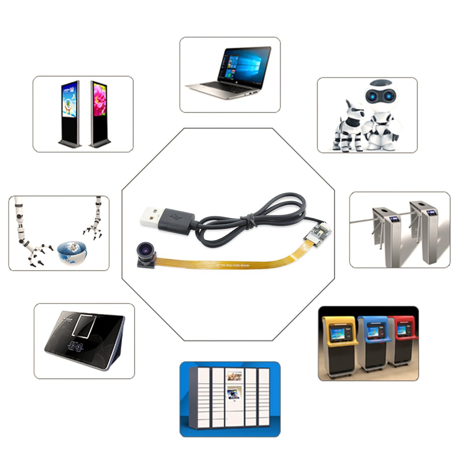 Glanhbnol USB Camera Lens Module OV2735 - 1080P Full HD Webcam for PC/Laptop, ABS Material USB Board - Ideal for Video Conferencing, Live Streaming & Online Classes