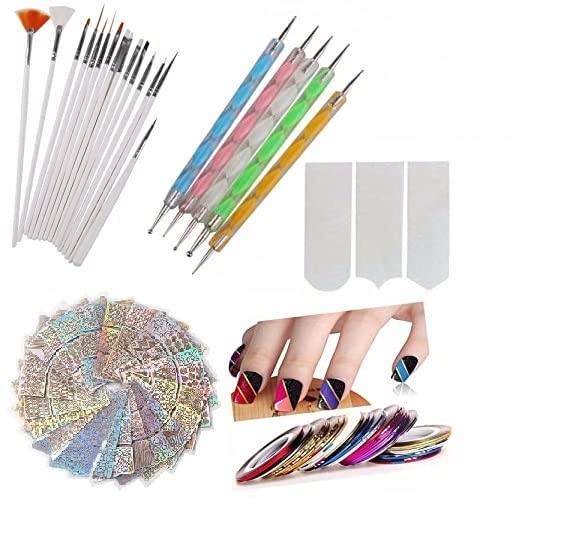 TREXEE Professional Nail Art Kit - 15 Nail Brushes & 5 Dotting Pens for Manicure, DIY Nail Design | Perfect for Home Salon, Nail Art Beginners & Professional Nail Technicians