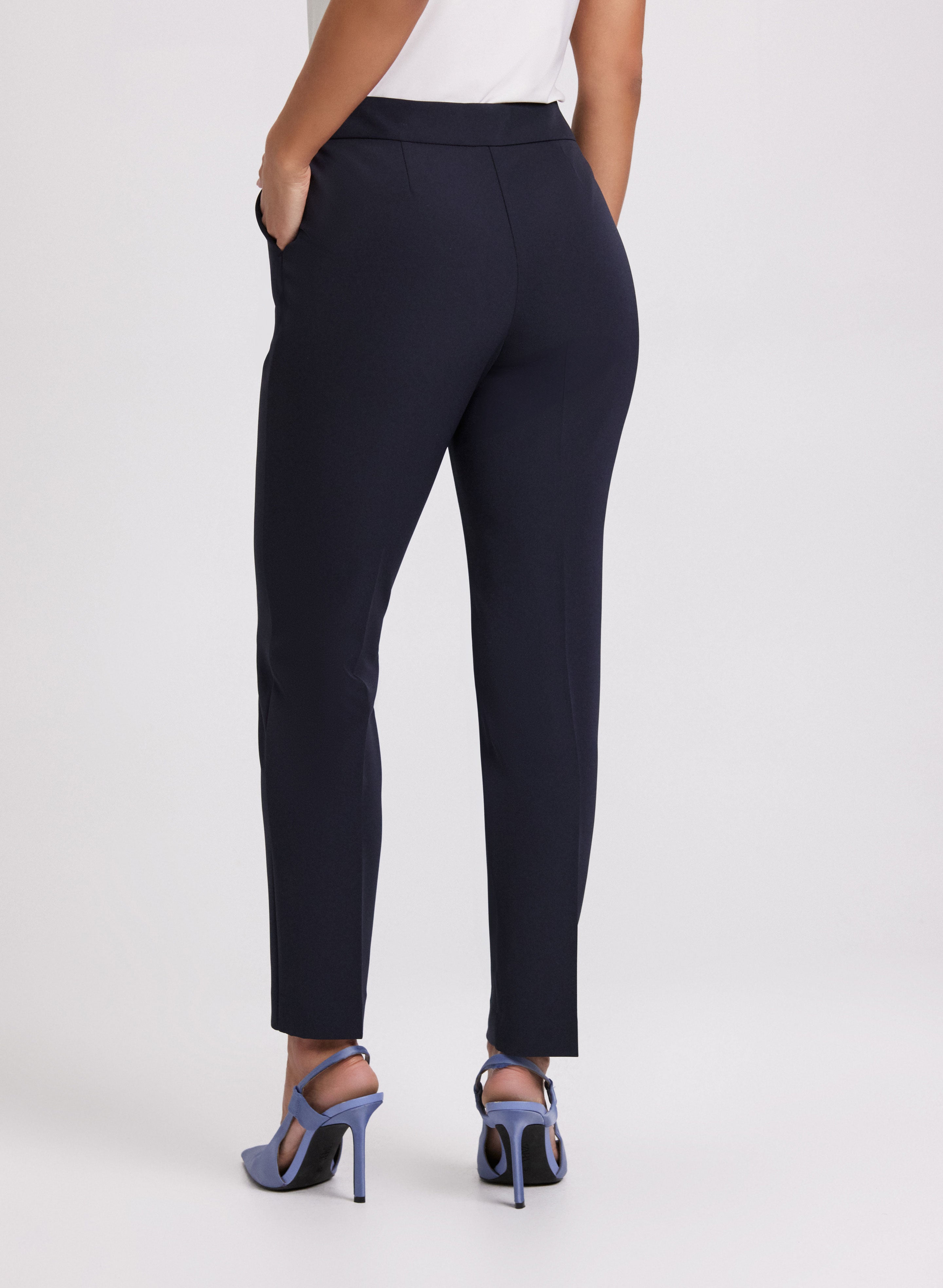 Emma Slim Leg Suit Pants for Women - Professional Office Work Pants, Stretch Comfort Fit Business Trousers - Perfect for Work, Interviews & Formal Occasions
