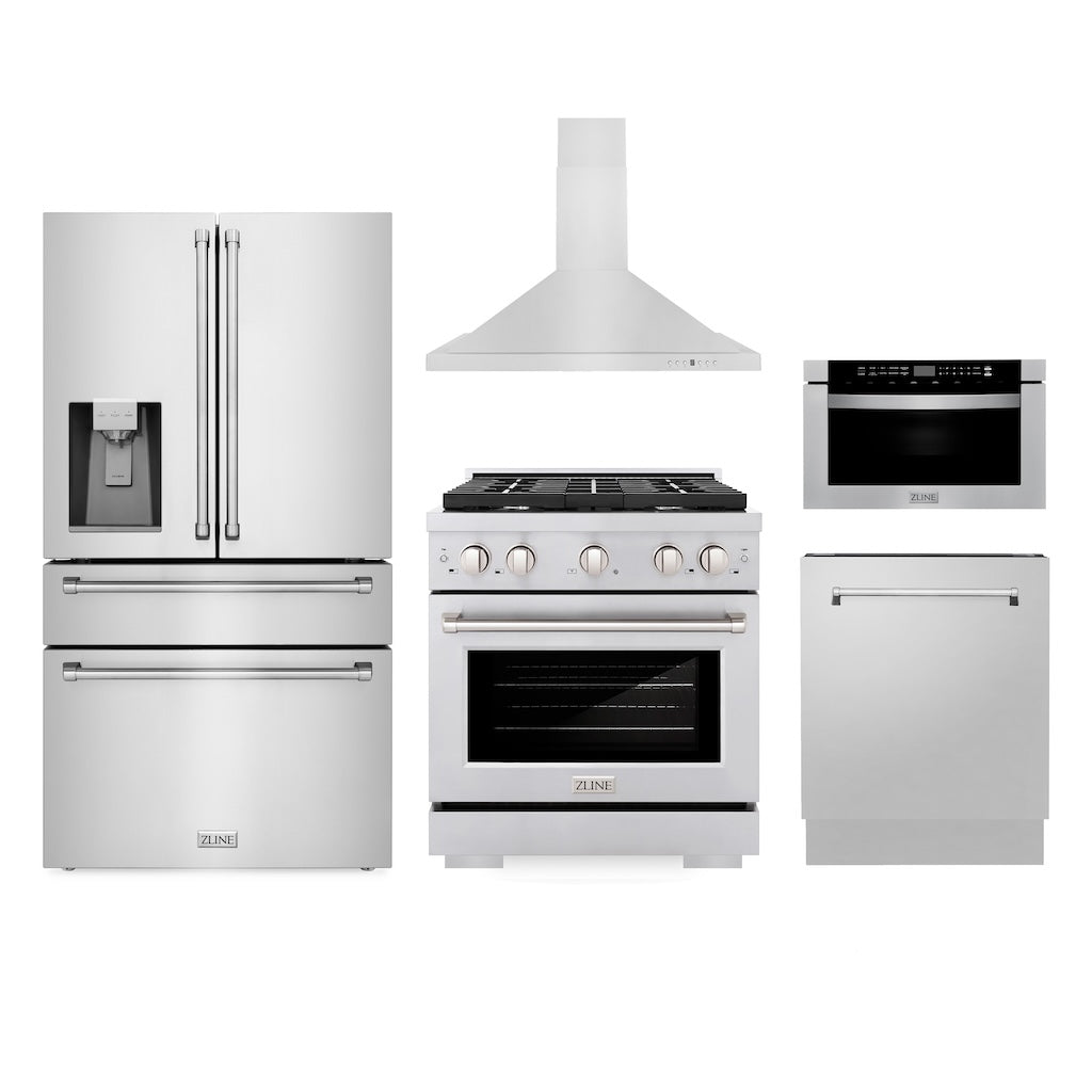 ZLINE 5-Piece Stainless Steel Kitchen Appliance Package - 30