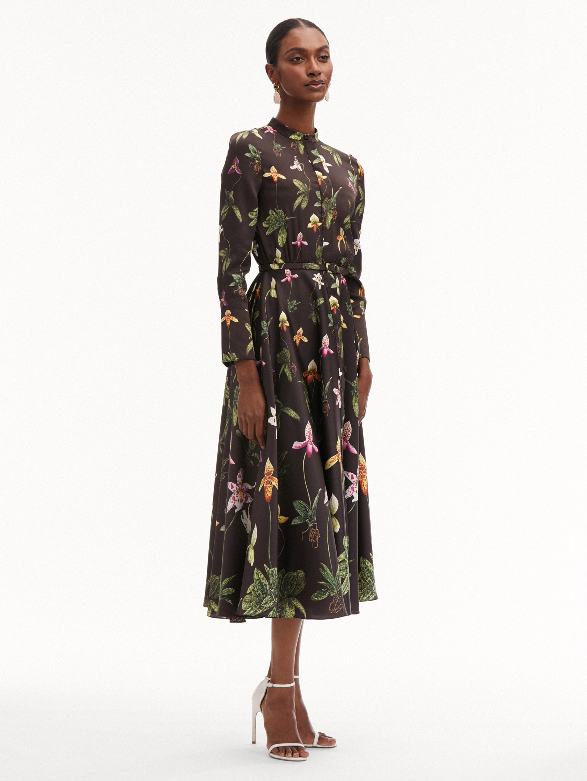 Elegant Orchid Silk Twill Dress for Women - Flowy Summer Maxi Dress with V-Neck & Side Slit - Perfect for Weddings, Parties & Special Occasions