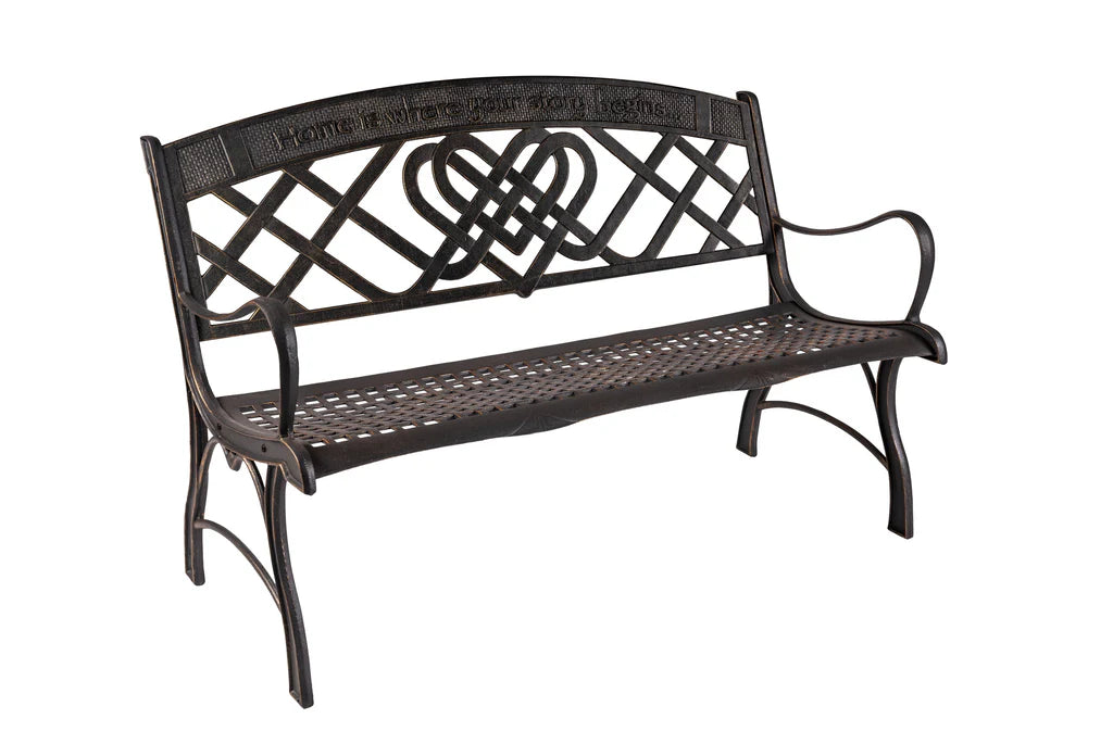 Handcrafted Solid Wood Outdoor Celtic Bench - Rustic Garden Furniture for Patio, Yard & Lawn - Perfect for Relaxing, Entertaining & Decorating Outdoor Spaces