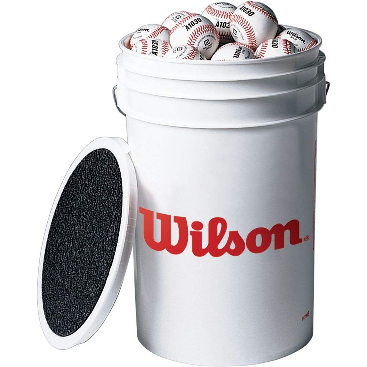 Wilson A1030 Champion Series Baseballs Bucket (3 Dozen) - Official League Practice & Training Balls for Baseball Players, Coaches & Teams - Perfect for Batting Practice, Fielding Drills & Game Preparation