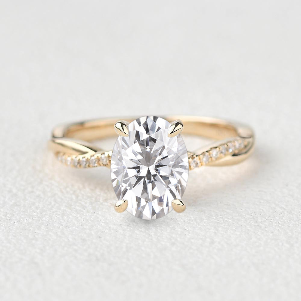 1.5ct Oval Moissanite Infinity Solitaire Ring - 14K White Gold Wedding Engagement Ring for Women - Perfect for Proposals, Anniversaries & Special Occasions