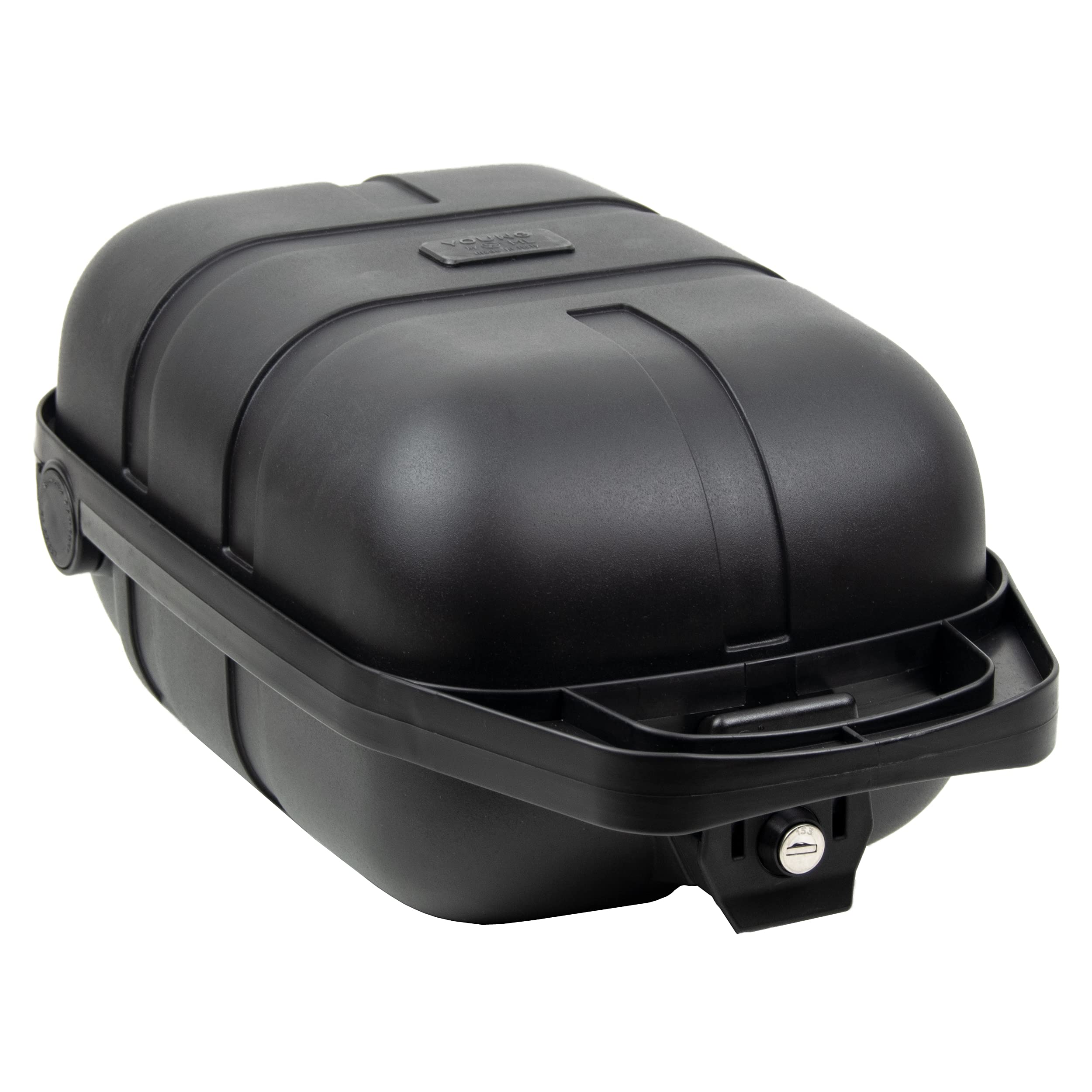 Pletscher Unisex Hard Shell Pannier Rack Box - 12L Waterproof Bike Luggage for Commuting & Touring - Durable Black Bicycle Storage Case for Cycling Accessories
