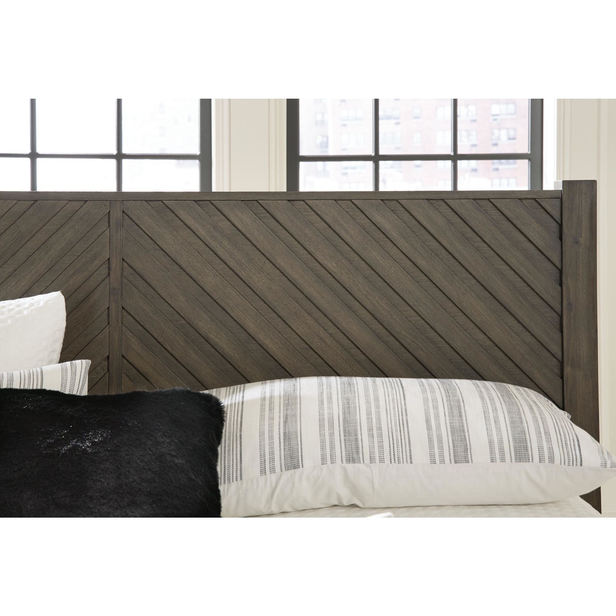Arkenton King Panel Bed in Grayish Brown - Modern Bedroom Furniture for Master Suite & Guest Room