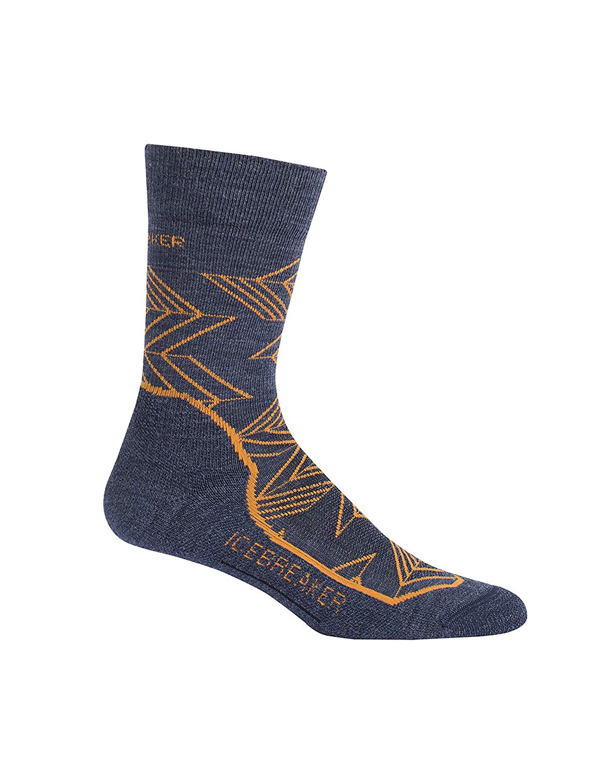 Men's Light Hiking Crew Socks with Arrow Design - Large for Outdoor Adventures