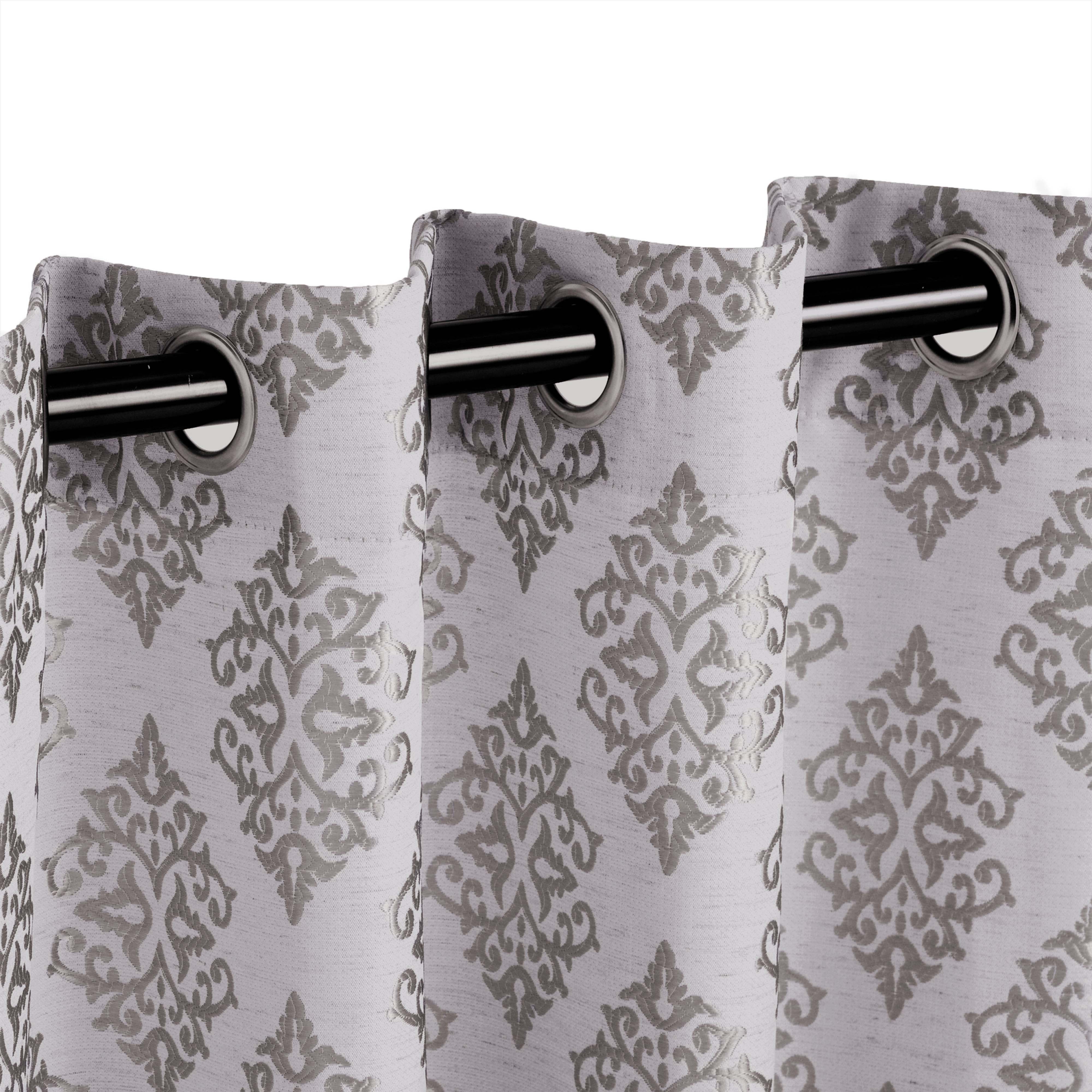 Venetian Damask Jacquard Curtain Panels Set of 2 - Luxury Window Treatments for Living Room & Bedroom