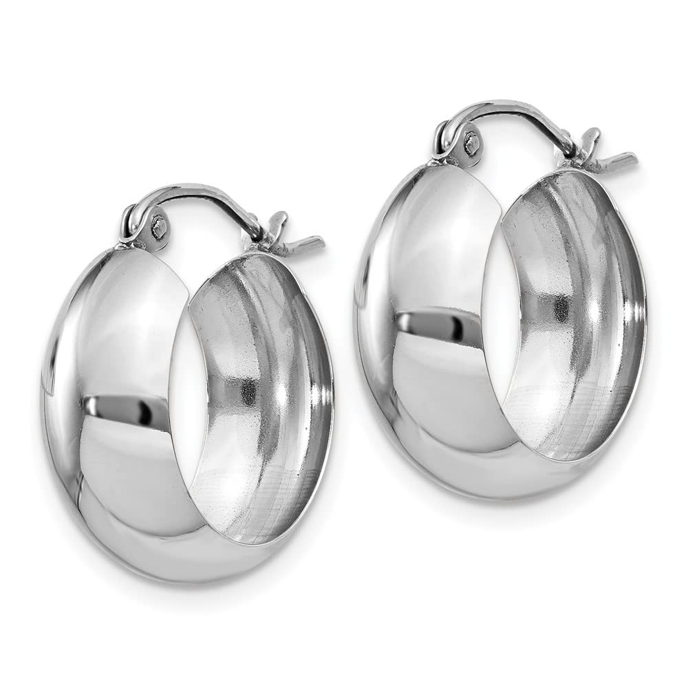 14K White Gold Fancy Hoop Earrings for Women - Elegant Dangle Hoops for Party, Wedding & Everyday Wear