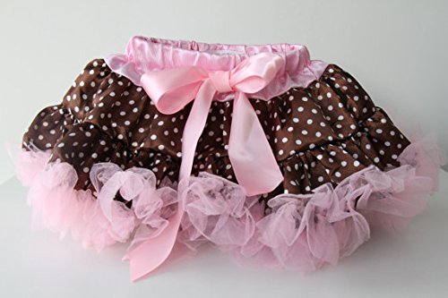 Brown and Pink Polka Dot Tutu Skirt for Girls - Perfect for Ballet, Dance Recitals & Birthday Parties