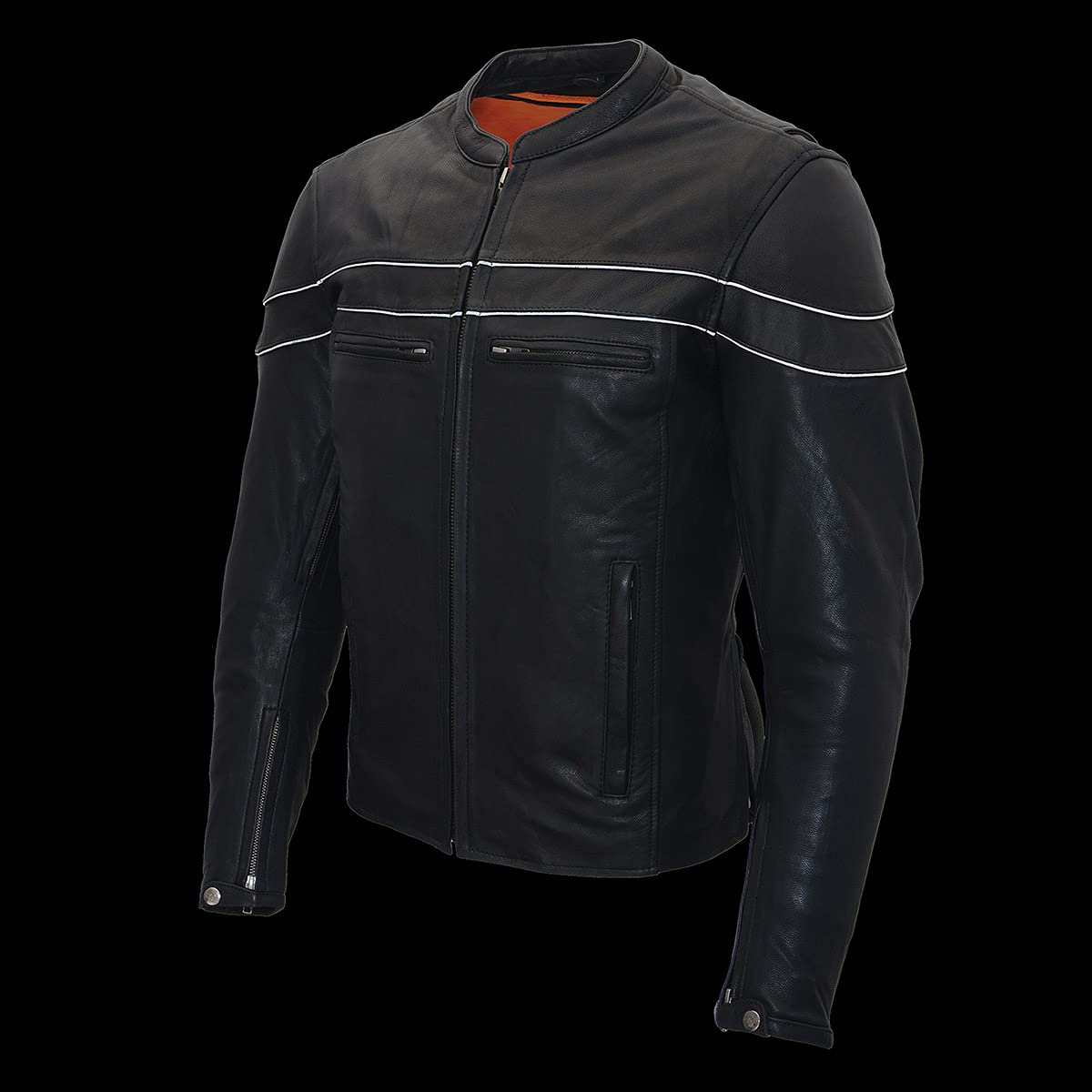 Milwaukee Leather ML1408 Men's Black 'Savage' Sporty Crossover Leather Jacket - Premium Biker & Casual Wear for Motorcycle Riders & Fashion Enthusiasts