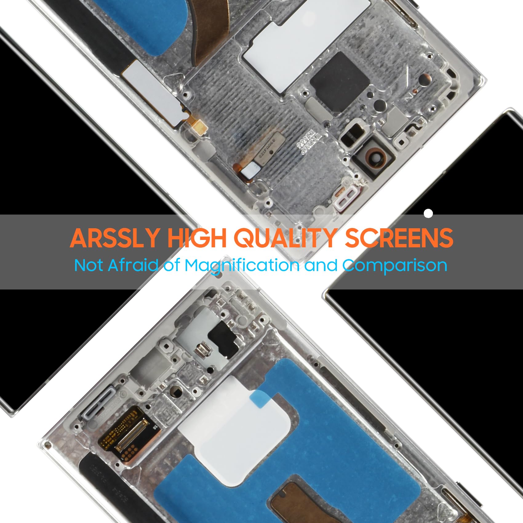 Original OLED Screen Replacement for Samsung Galaxy S22 Ultra 5G (Model SM-S908B/SM-S908U) - Full Display Assembly with Digitizer & Tools (Silver Frame) - Perfect for Cracked Screen Repair & DIY Phone Maintenance